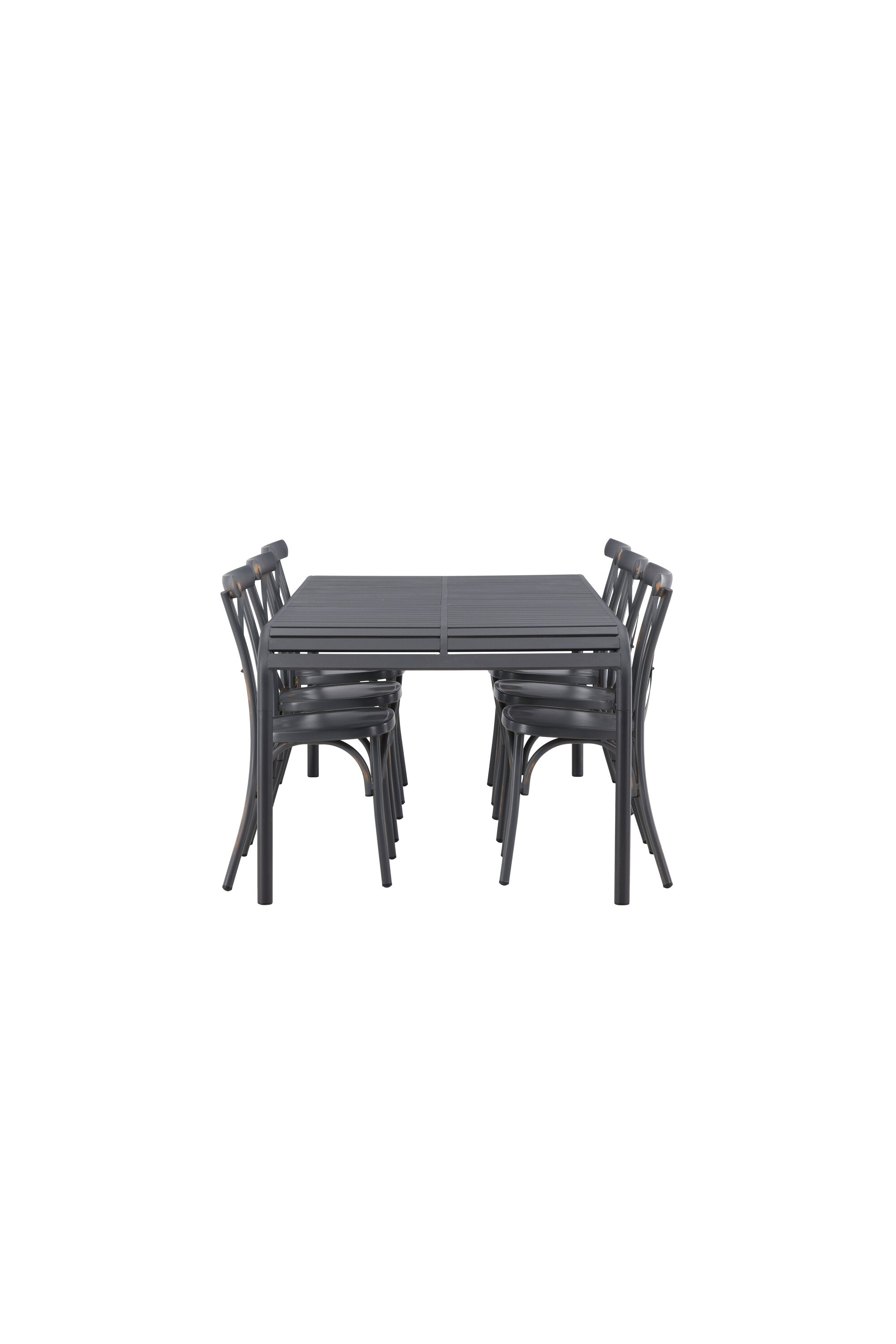 Borneo Outdoor-Tischset + Peking 200cm/6St. in Dunkelgrau präsentiert im Onlineshop von KAQTU Design AG. Gartentischset ist von Venture Home