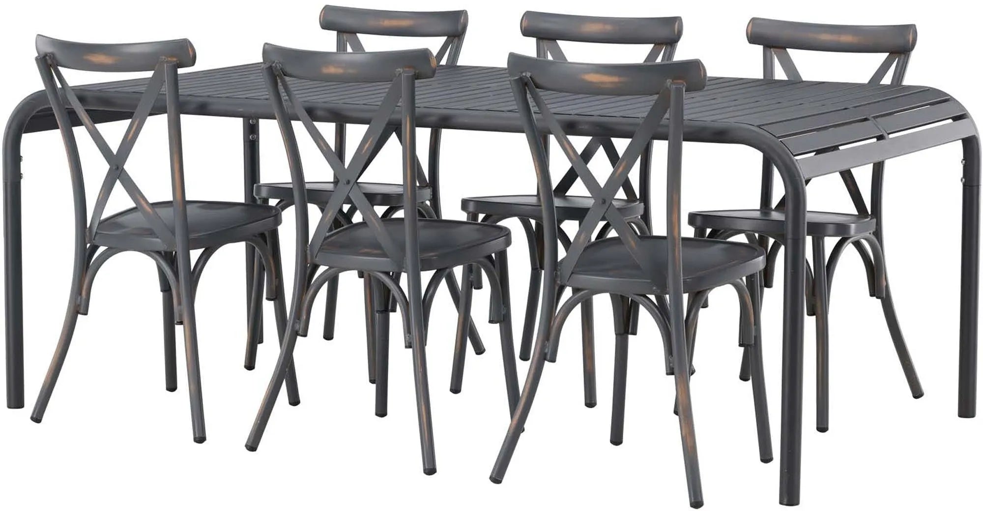 Robustes Borneo Tischset für 6, perfekt für Garten und Veranda.
