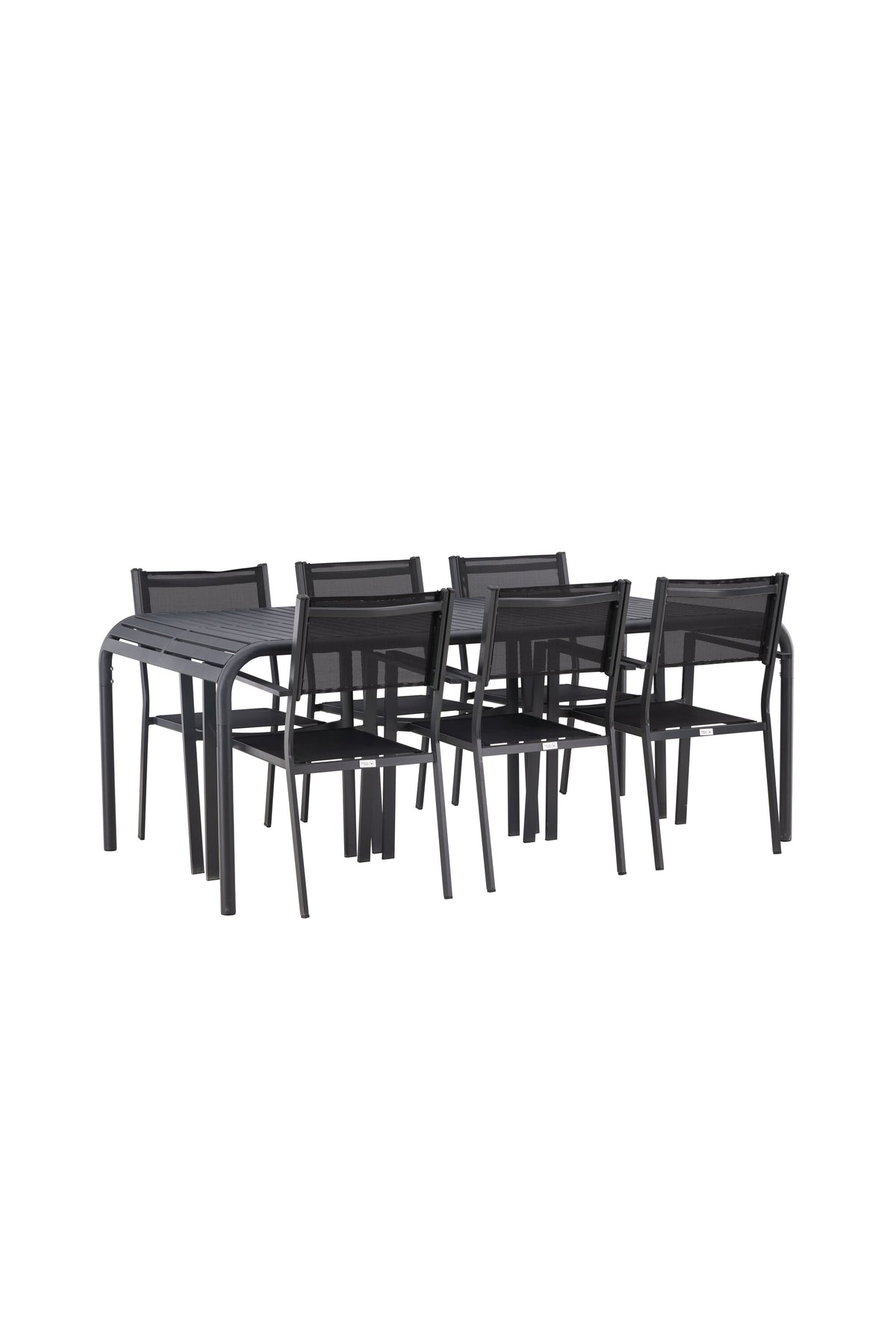 Borneo Outdoor-Tischset + Copacabana 200cm/6St. in Schwarz präsentiert im Onlineshop von KAQTU Design AG. Gartentischset ist von Venture Home