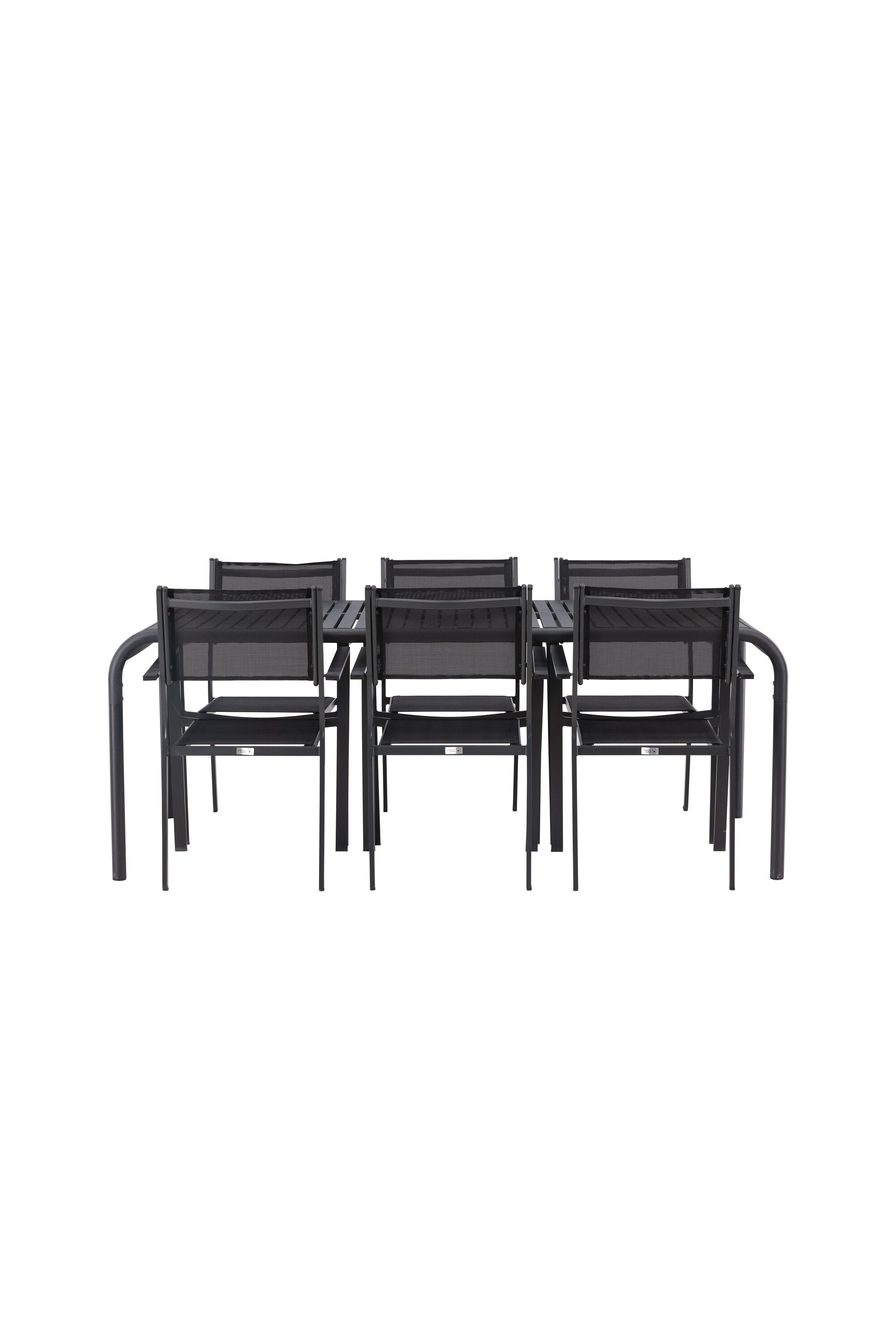 Borneo Outdoor-Tischset + Copacabana 200cm/6St. in Schwarz präsentiert im Onlineshop von KAQTU Design AG. Gartentischset ist von Venture Home