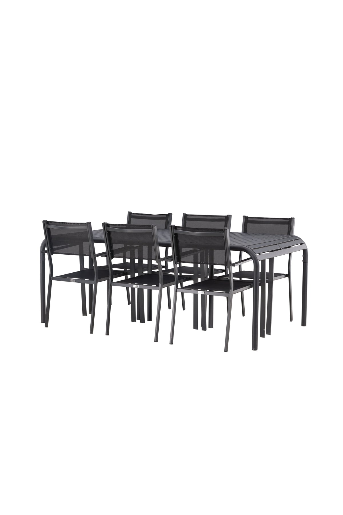 Borneo Outdoor-Tischset + Copacabana 200cm/6St. in Schwarz präsentiert im Onlineshop von KAQTU Design AG. Gartentischset ist von Venture Home