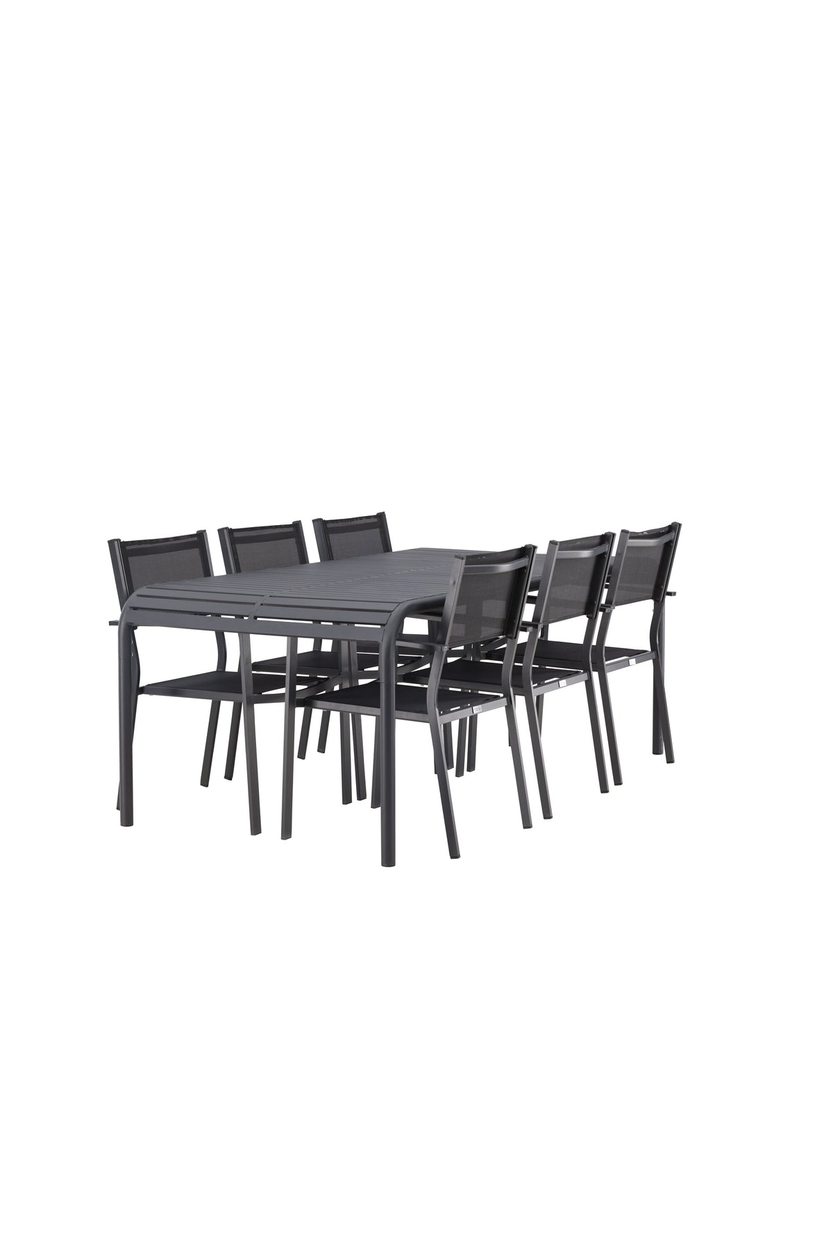Borneo Outdoor-Tischset + Copacabana 200cm/6St. in Schwarz präsentiert im Onlineshop von KAQTU Design AG. Gartentischset ist von Venture Home