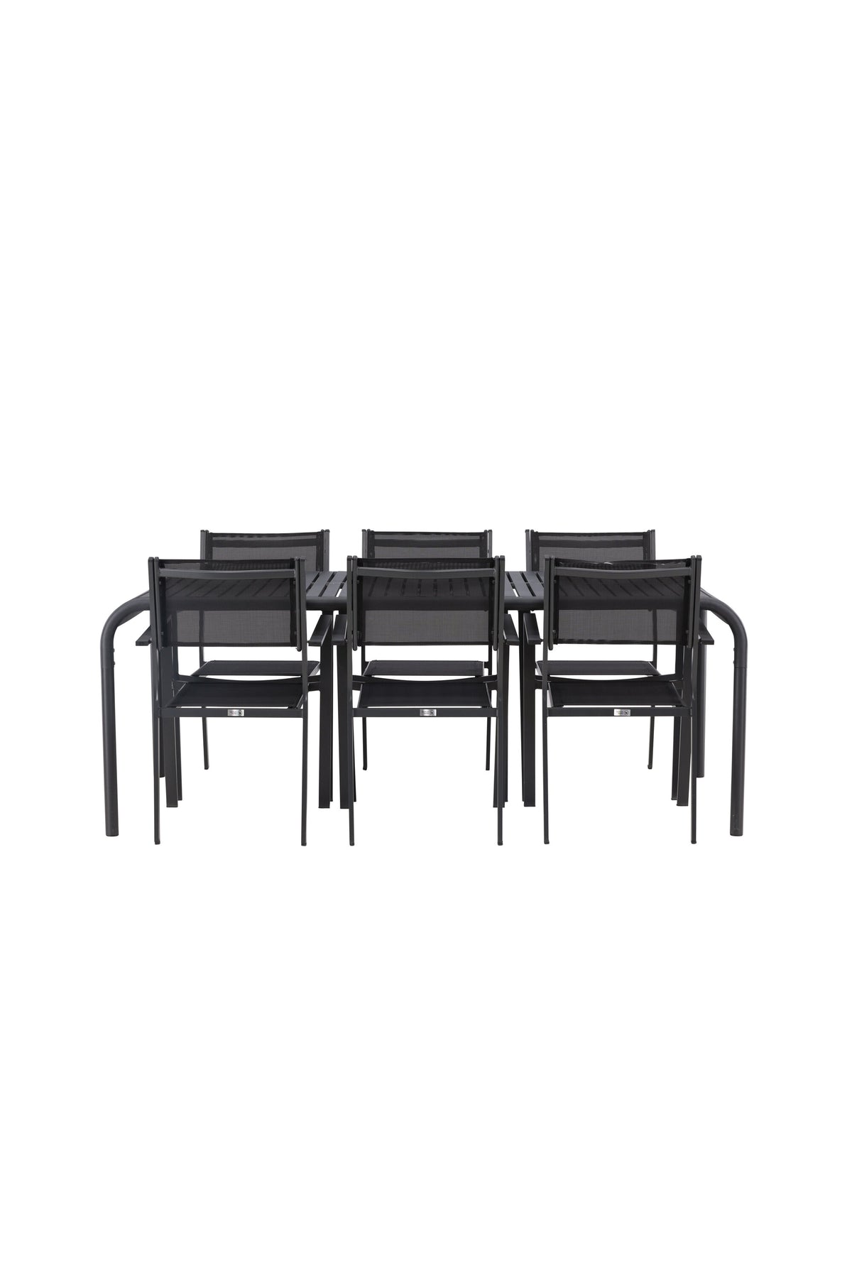 Borneo Outdoor-Tischset + Copacabana 200cm/6St. in Schwarz präsentiert im Onlineshop von KAQTU Design AG. Gartentischset ist von Venture Home