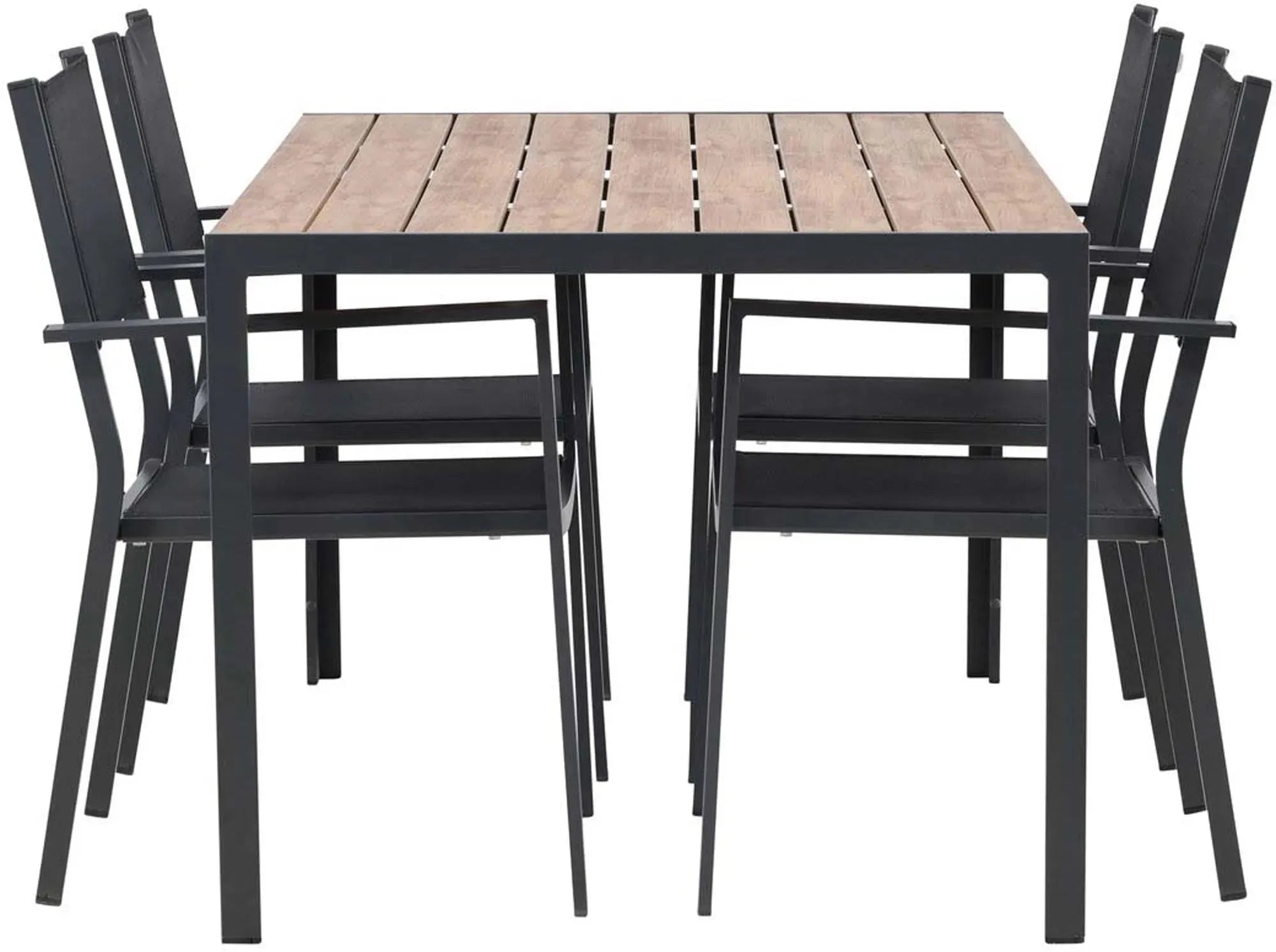 Elegantes Break Set: 150cm Tisch & 4 Stühle für Terrasse & Garten.