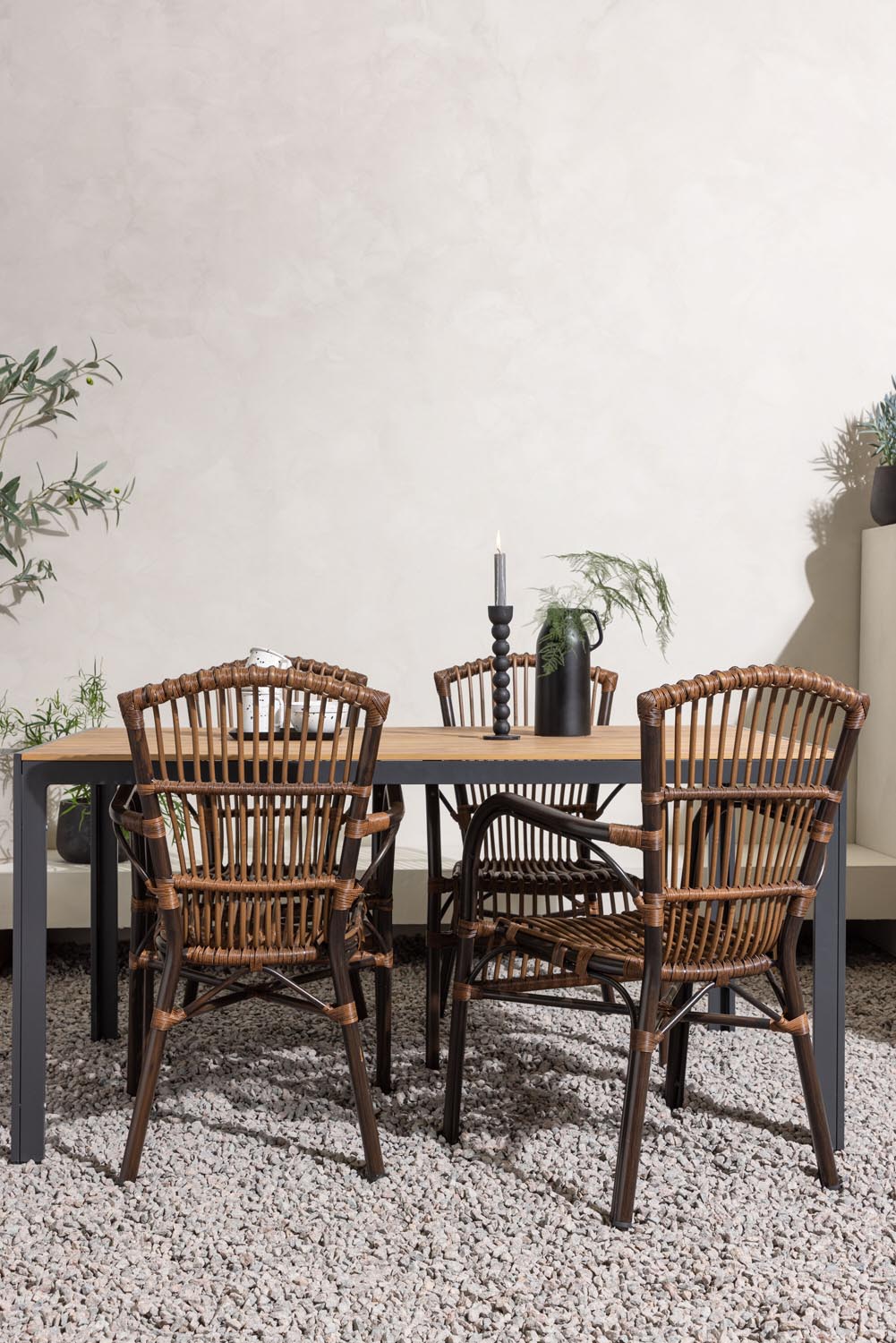 Break Outdoor-Tischset + Galera 150cm/4St. in Braun präsentiert im Onlineshop von KAQTU Design AG. Gartentischset ist von Venture Home