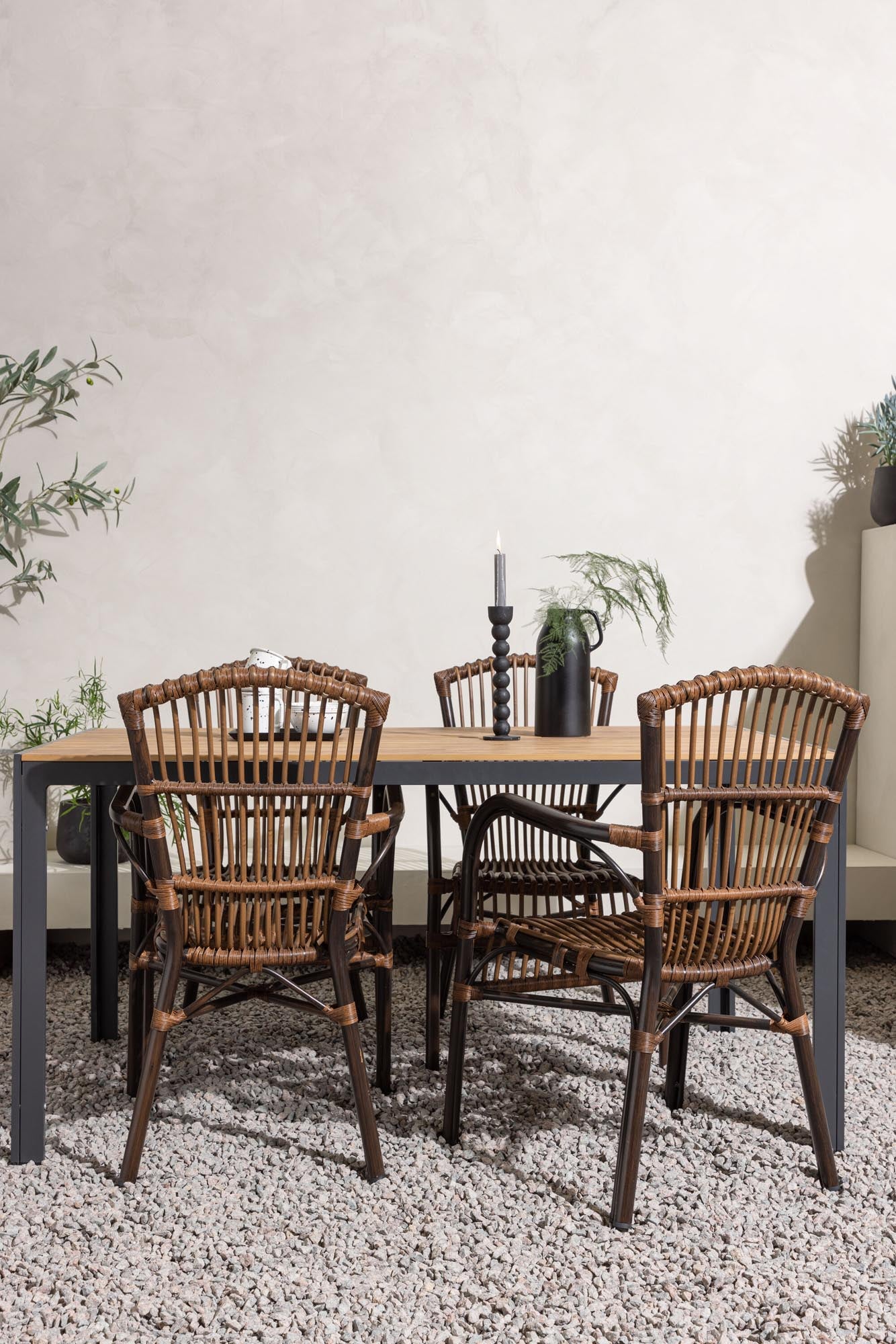 Genießen Sie stilvolle Momente im Freien mit dem Break Outdoor-Tischset + Galera 150cm/4St. von Venture Home – modern, langlebig und einladend!