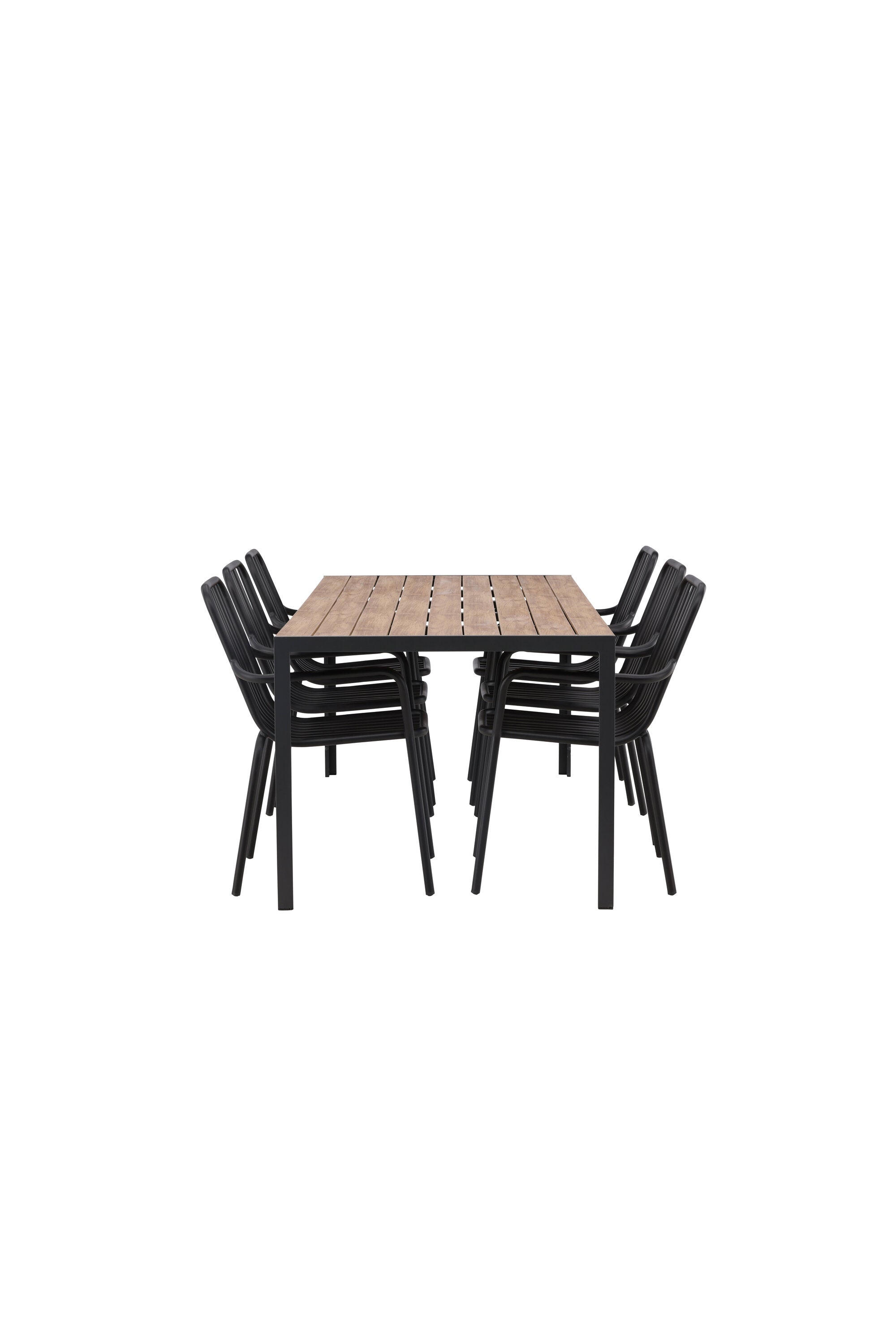 Break Outdoor-Tischset + Peking 205cm/6St. in Schwarz präsentiert im Onlineshop von KAQTU Design AG. Gartentischset ist von Venture Home