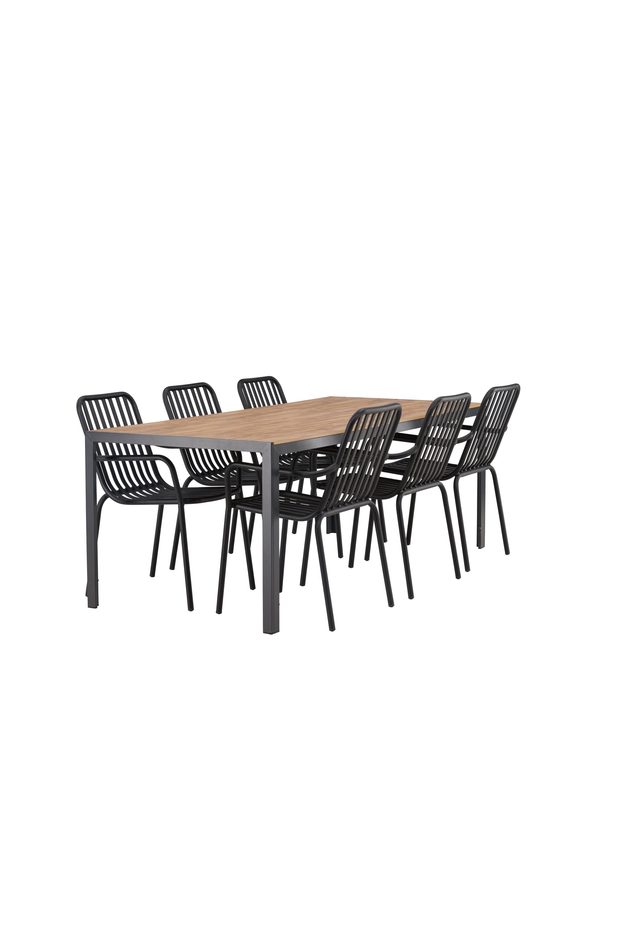 Break Outdoor-Tischset + Peking 205cm/6St. in Schwarz präsentiert im Onlineshop von KAQTU Design AG. Gartentischset ist von Venture Home