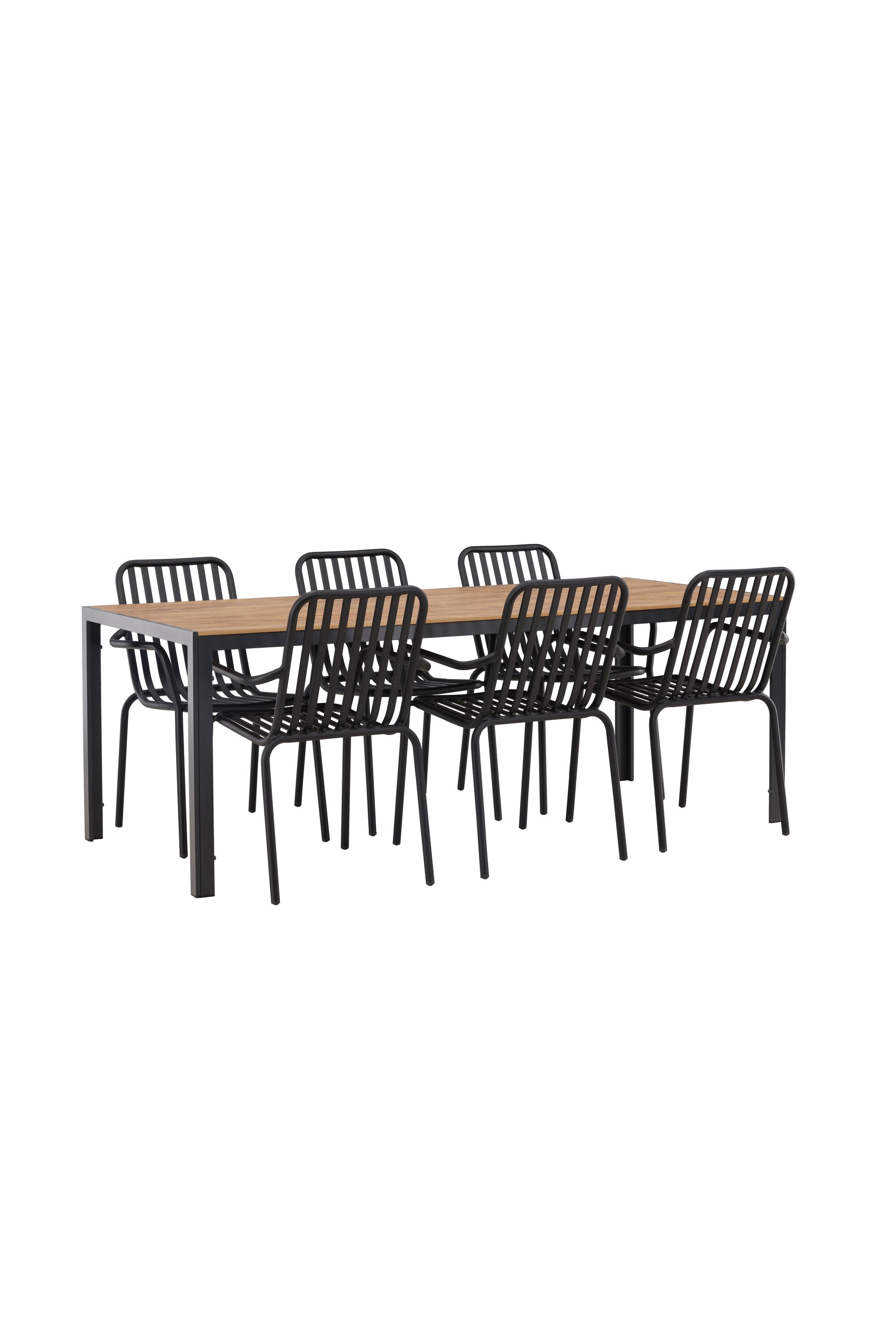 Break Outdoor-Tischset + Peking 205cm/6St. in Schwarz präsentiert im Onlineshop von KAQTU Design AG. Gartentischset ist von Venture Home