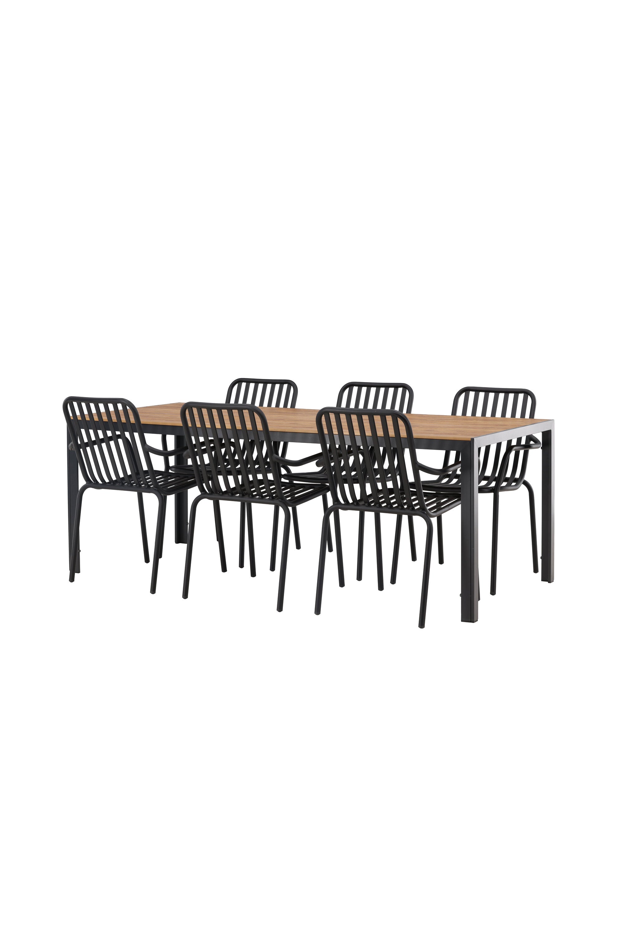 Break Outdoor-Tischset + Peking 205cm/6St. in Schwarz präsentiert im Onlineshop von KAQTU Design AG. Gartentischset ist von Venture Home