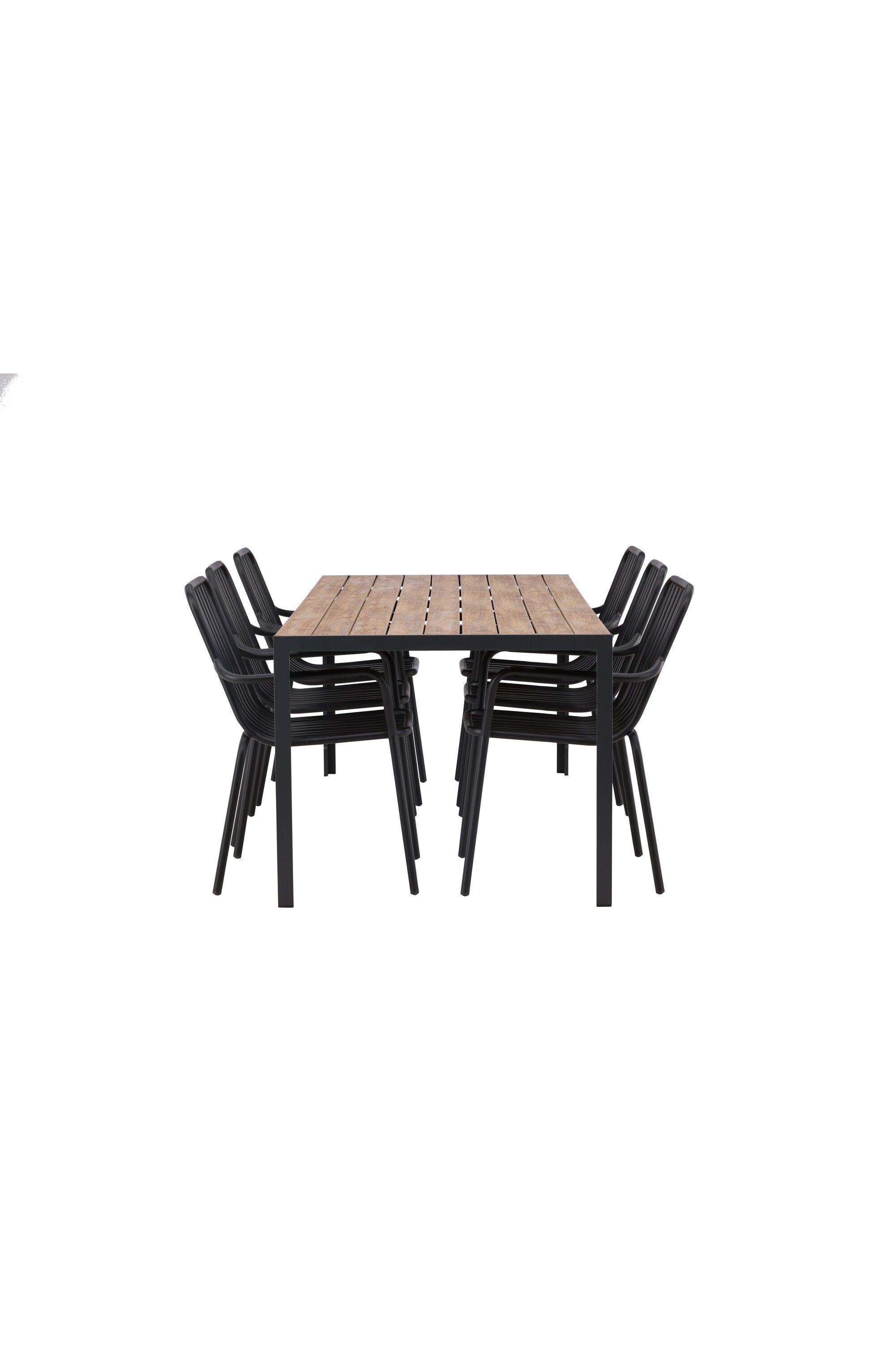 Break Outdoor-Tischset + Peking 205cm/6St. in Schwarz präsentiert im Onlineshop von KAQTU Design AG. Gartentischset ist von Venture Home