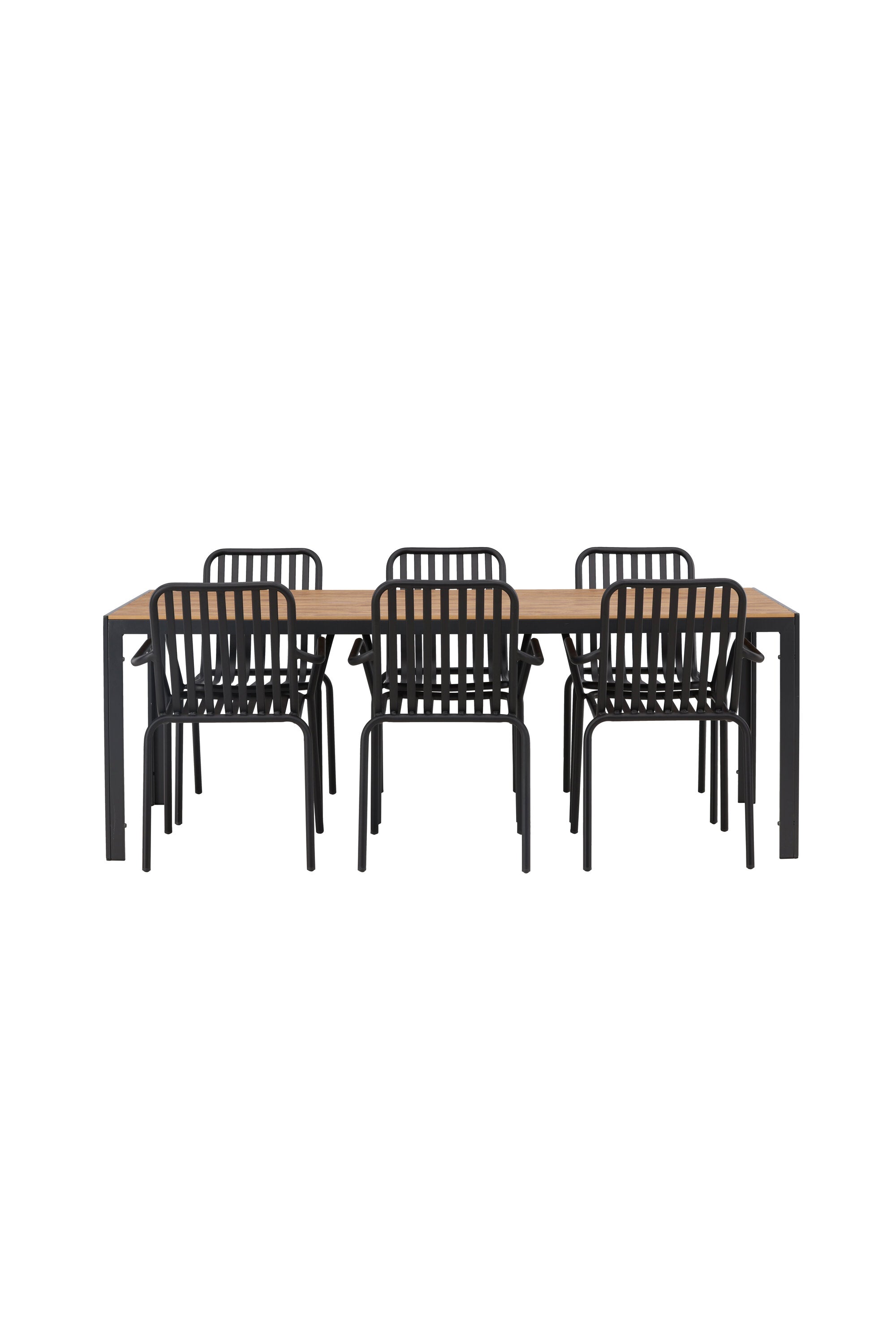 Break Outdoor-Tischset + Peking 205cm/6St. in Schwarz präsentiert im Onlineshop von KAQTU Design AG. Gartentischset ist von Venture Home