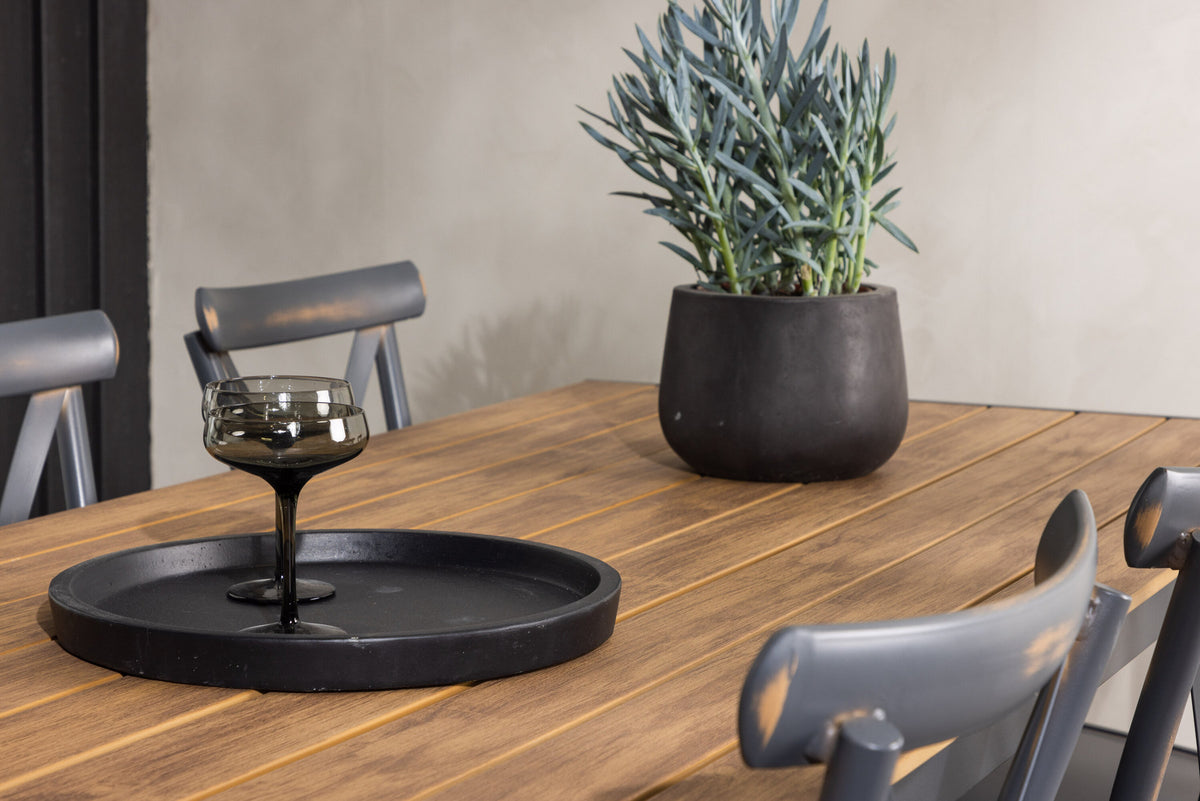 Break Outdoor-Tischset + Peking 205cm/6St. in Dunkelgrau präsentiert im Onlineshop von KAQTU Design AG. Gartentischset ist von Venture Home