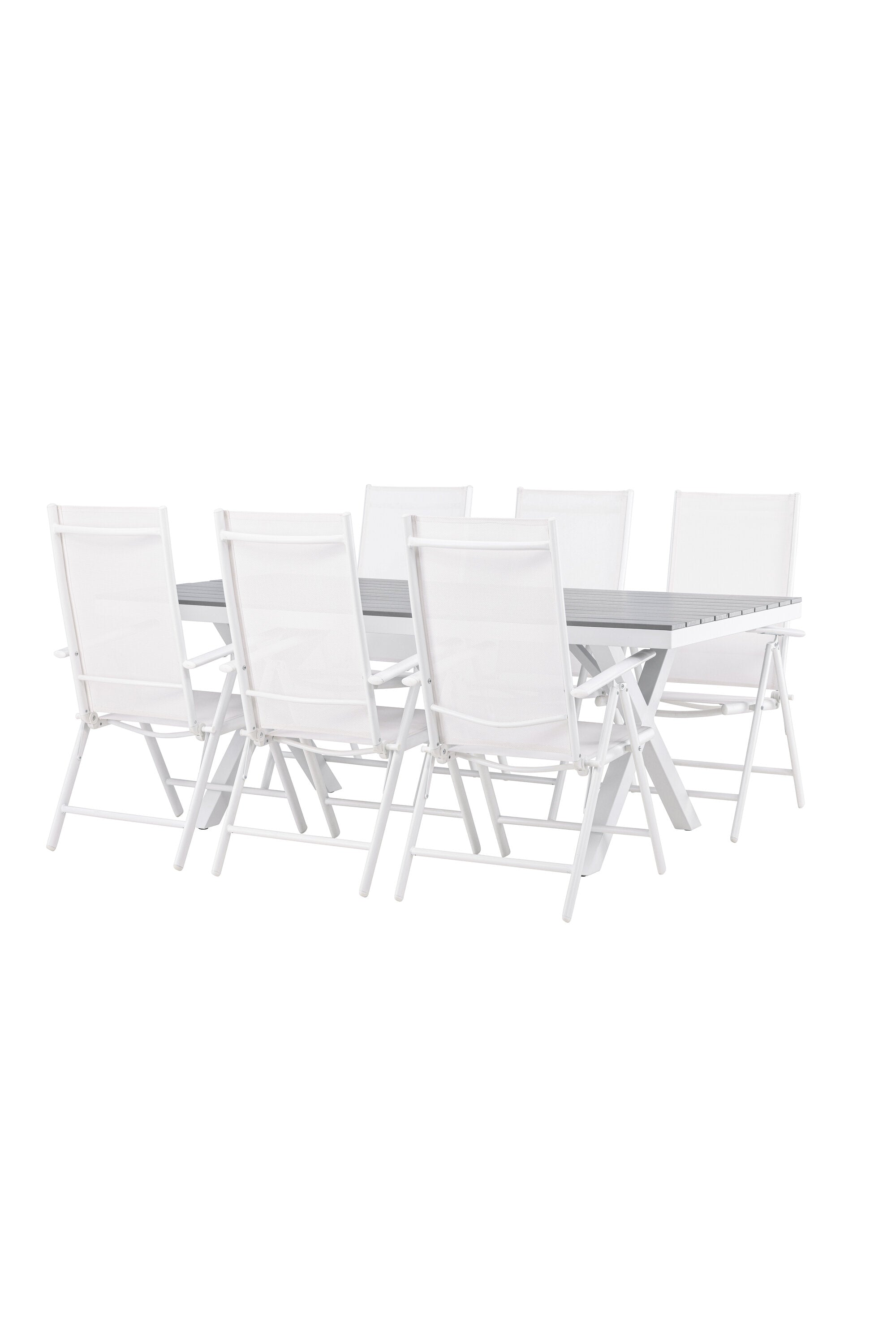 Garcia Outdoor-Tischset + Break 200cm/6St. in Weiss präsentiert im Onlineshop von KAQTU Design AG. Gartentischset ist von Venture Home