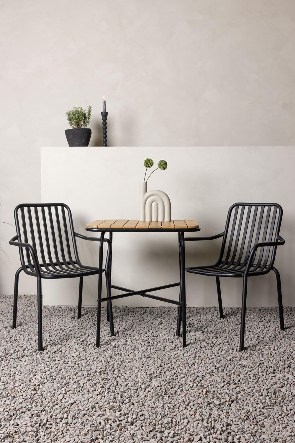 Holmbeck Outdoor-Tischset Peking 70cm/2St. in Schwarz präsentiert im Onlineshop von KAQTU Design AG. Gartentischset ist von Venture Home