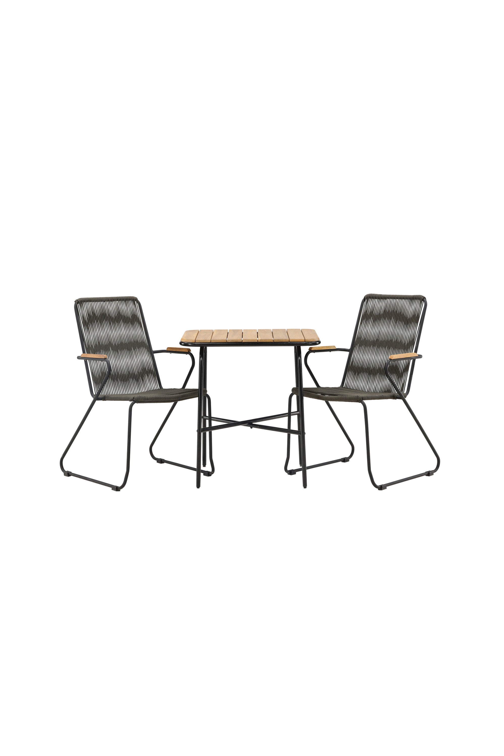 Holmbeck Outdoor-Tischset Bois 70cm/2St. in Schwarz, Dunkelgrau präsentiert im Onlineshop von KAQTU Design AG. Gartentischset ist von Venture Home