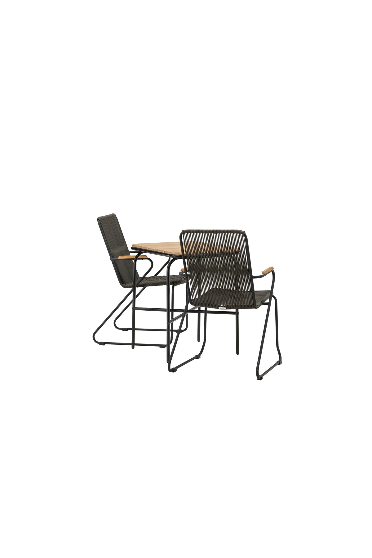 Holmbeck Outdoor-Tischset Bois 70cm/2St. in Schwarz, Dunkelgrau präsentiert im Onlineshop von KAQTU Design AG. Gartentischset ist von Venture Home