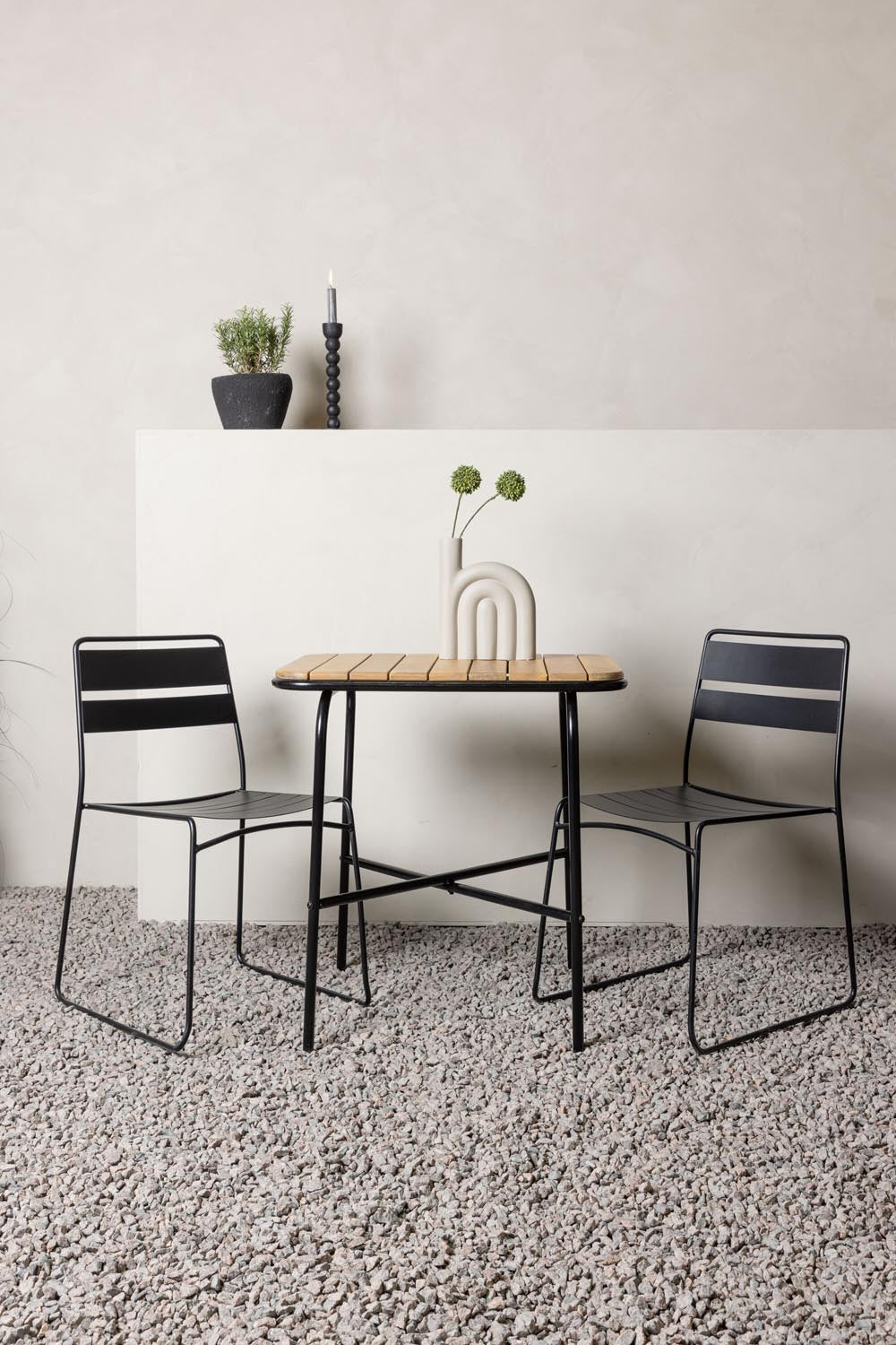 Holmbeck Outdoor-Tischset Lina 70cm/2St. in Schwarz präsentiert im Onlineshop von KAQTU Design AG. Gartentischset ist von Venture Home