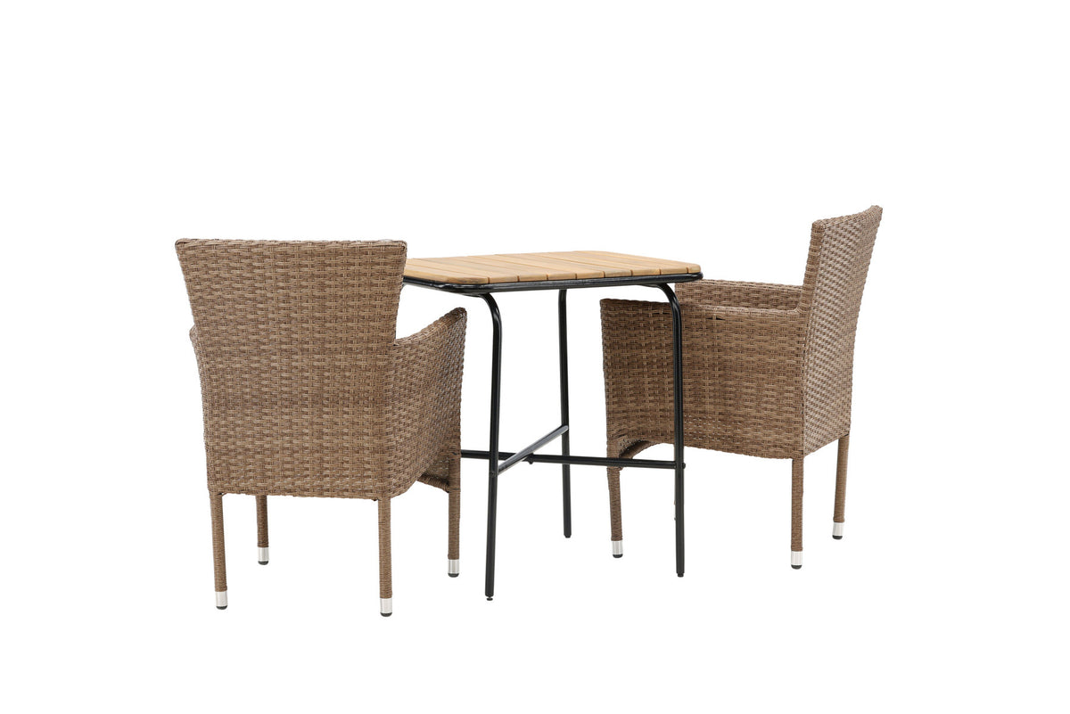 Holmbeck Outdoor-Tischset Malina 70cm/2St. in Natur / Schwarz präsentiert im Onlineshop von KAQTU Design AG. Gartentischset ist von Venture Home