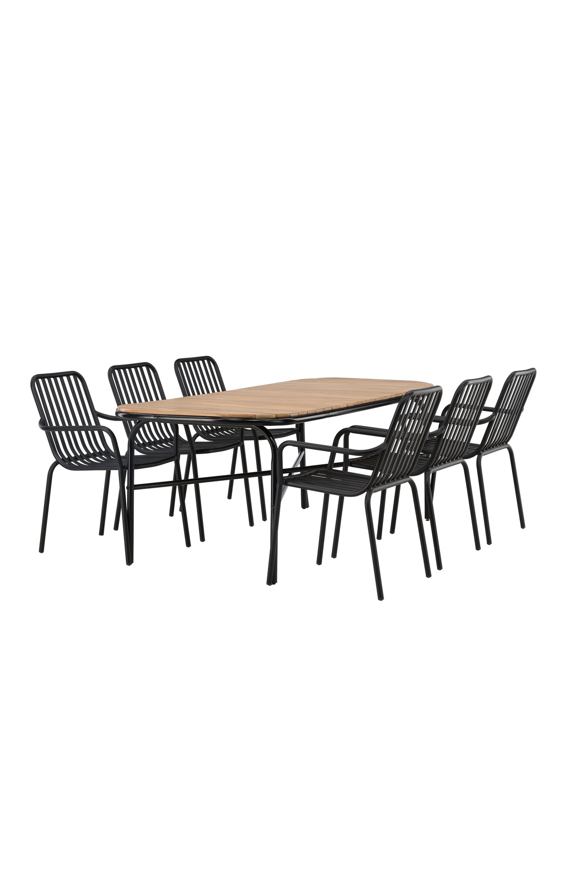 Holmbeck Outdoor-Tischset Peking 200cm/6St. in Schwarz präsentiert im Onlineshop von KAQTU Design AG. Gartentischset ist von Venture Home