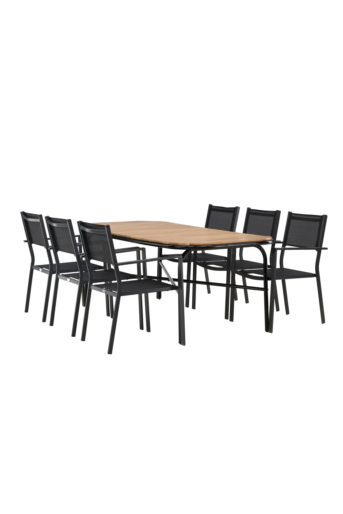 Holmbeck Outdoor-Tischset Copacabana 200cm/6St. in Schwarz präsentiert im Onlineshop von KAQTU Design AG. Gartentischset ist von Venture Home