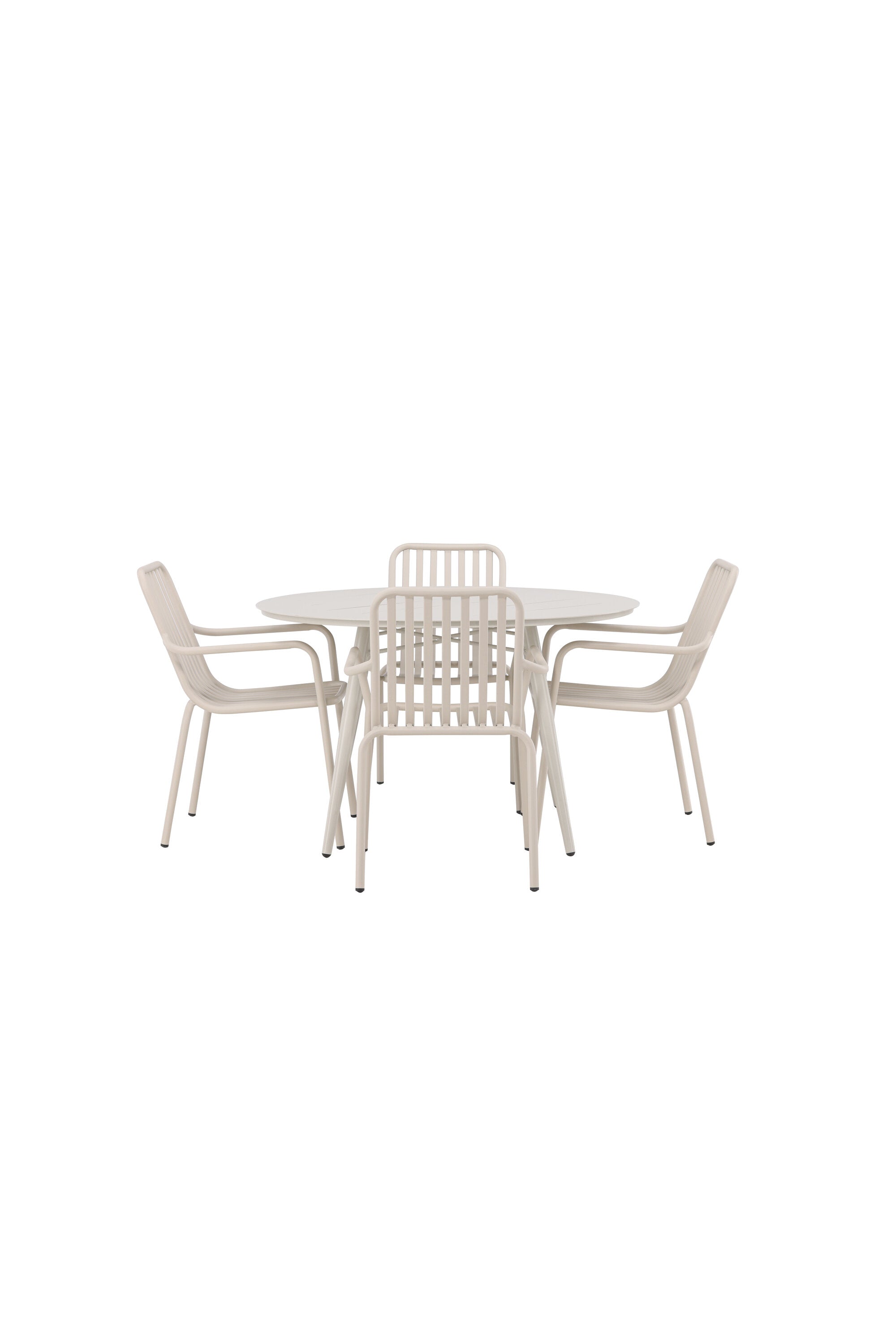 Lina Outdoor-Tischset + Peking ⌀120cm/4St. in Beige präsentiert im Onlineshop von KAQTU Design AG. Gartentischset ist von Venture Home