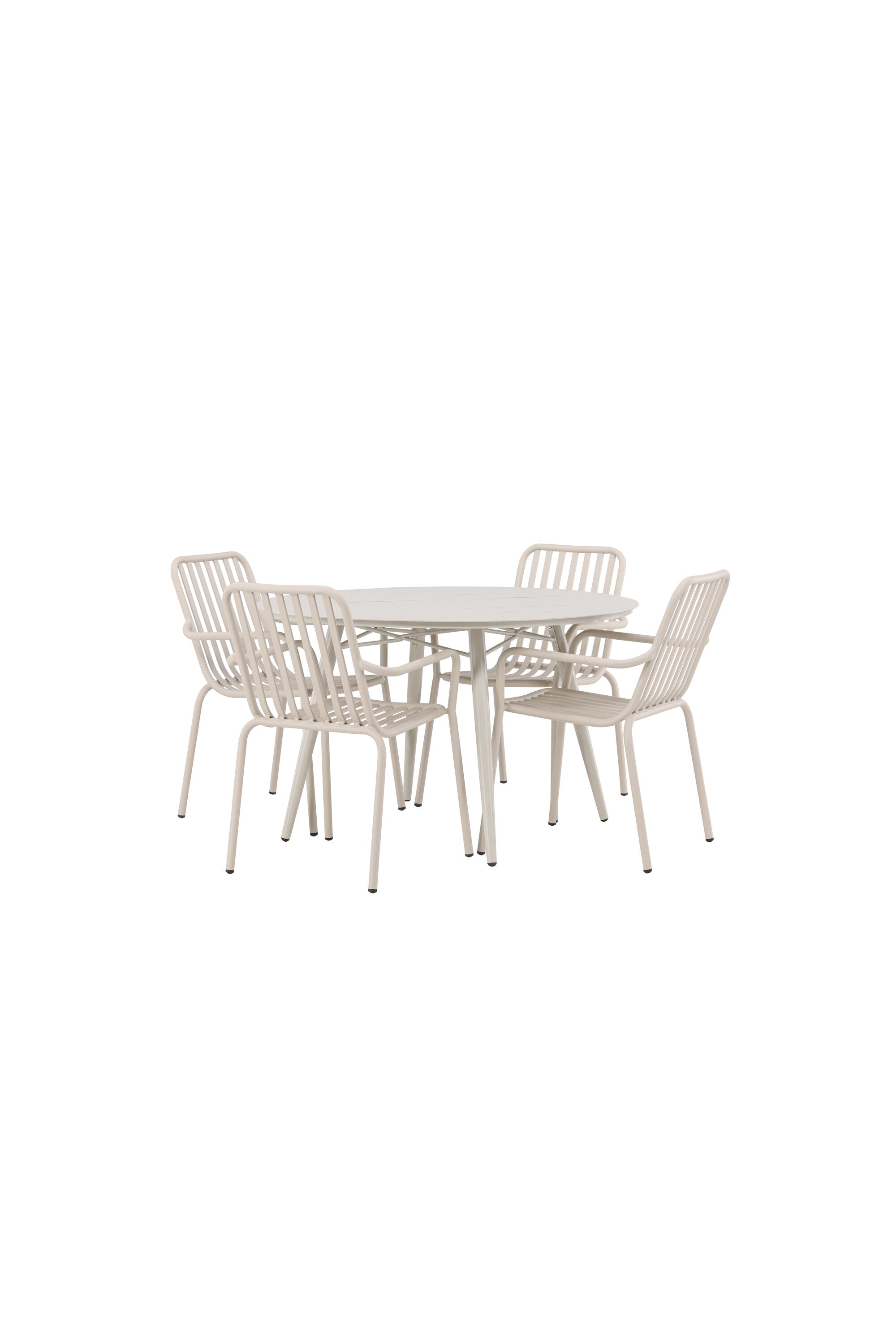 Lina Outdoor-Tischset + Peking ⌀120cm/4St. in Beige präsentiert im Onlineshop von KAQTU Design AG. Gartentischset ist von Venture Home