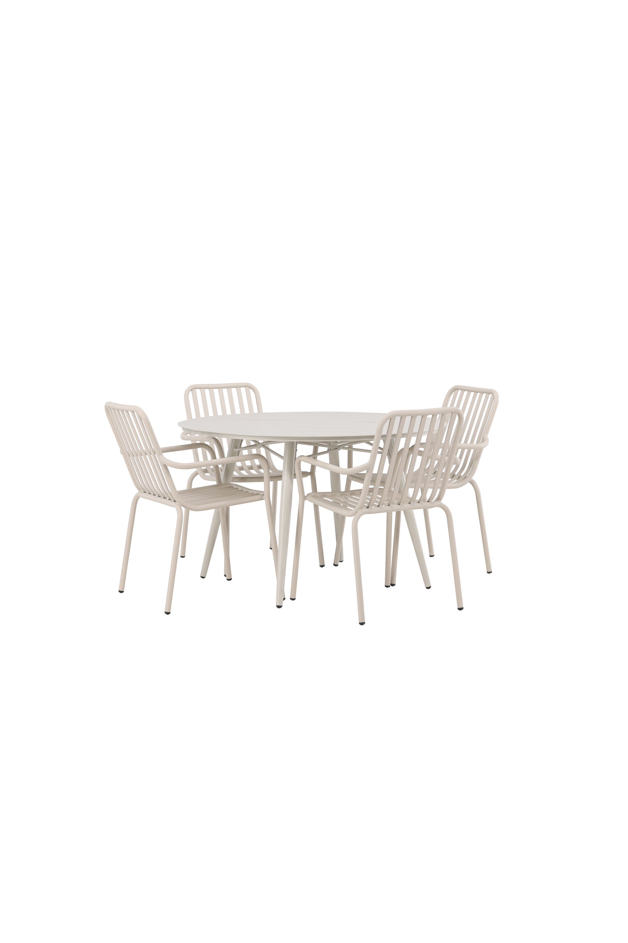 Lina Outdoor-Tischset + Peking ⌀120cm/4St. in Beige präsentiert im Onlineshop von KAQTU Design AG. Gartentischset ist von Venture Home