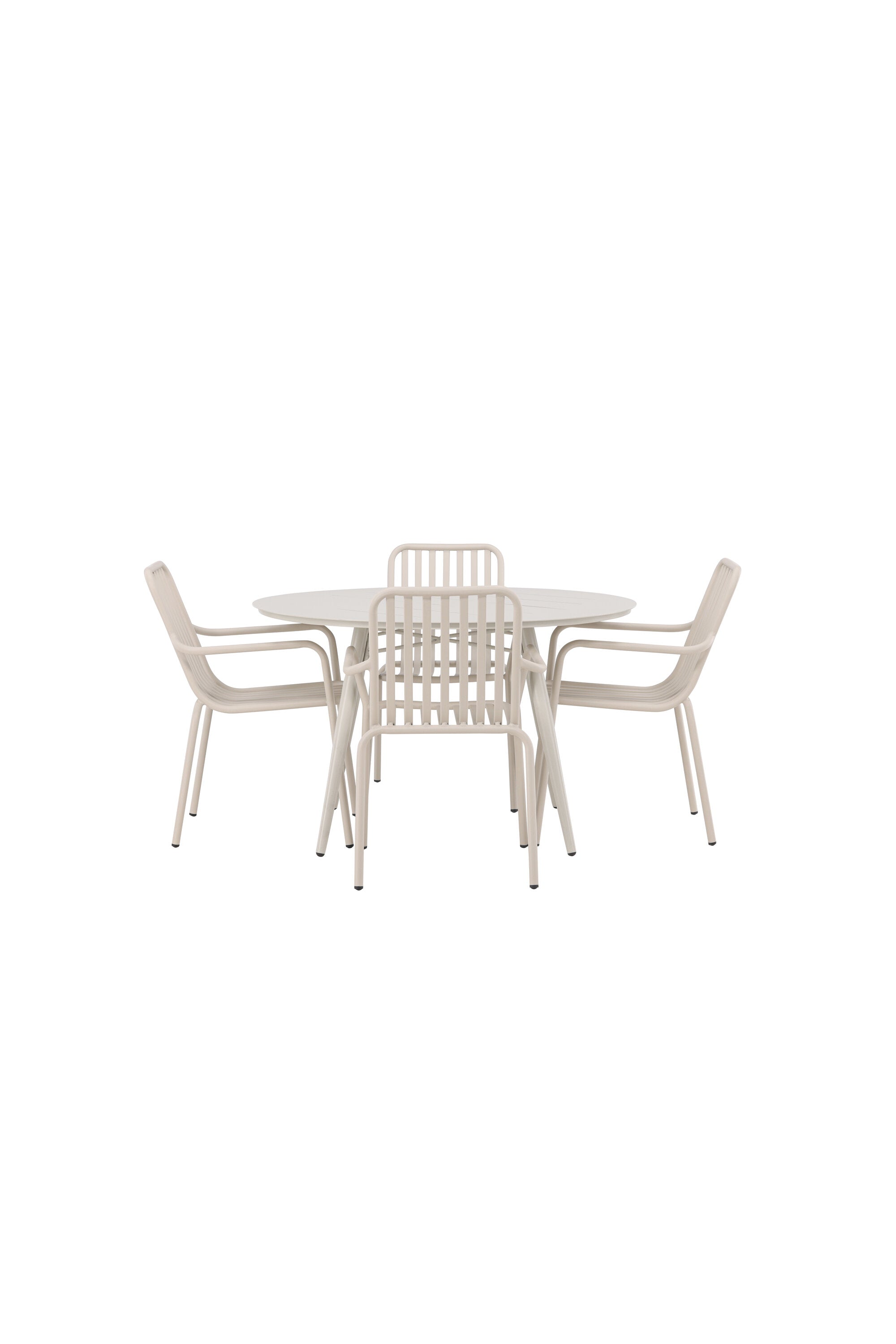 Lina Outdoor-Tischset + Peking ⌀120cm/4St. in Beige präsentiert im Onlineshop von KAQTU Design AG. Gartentischset ist von Venture Home