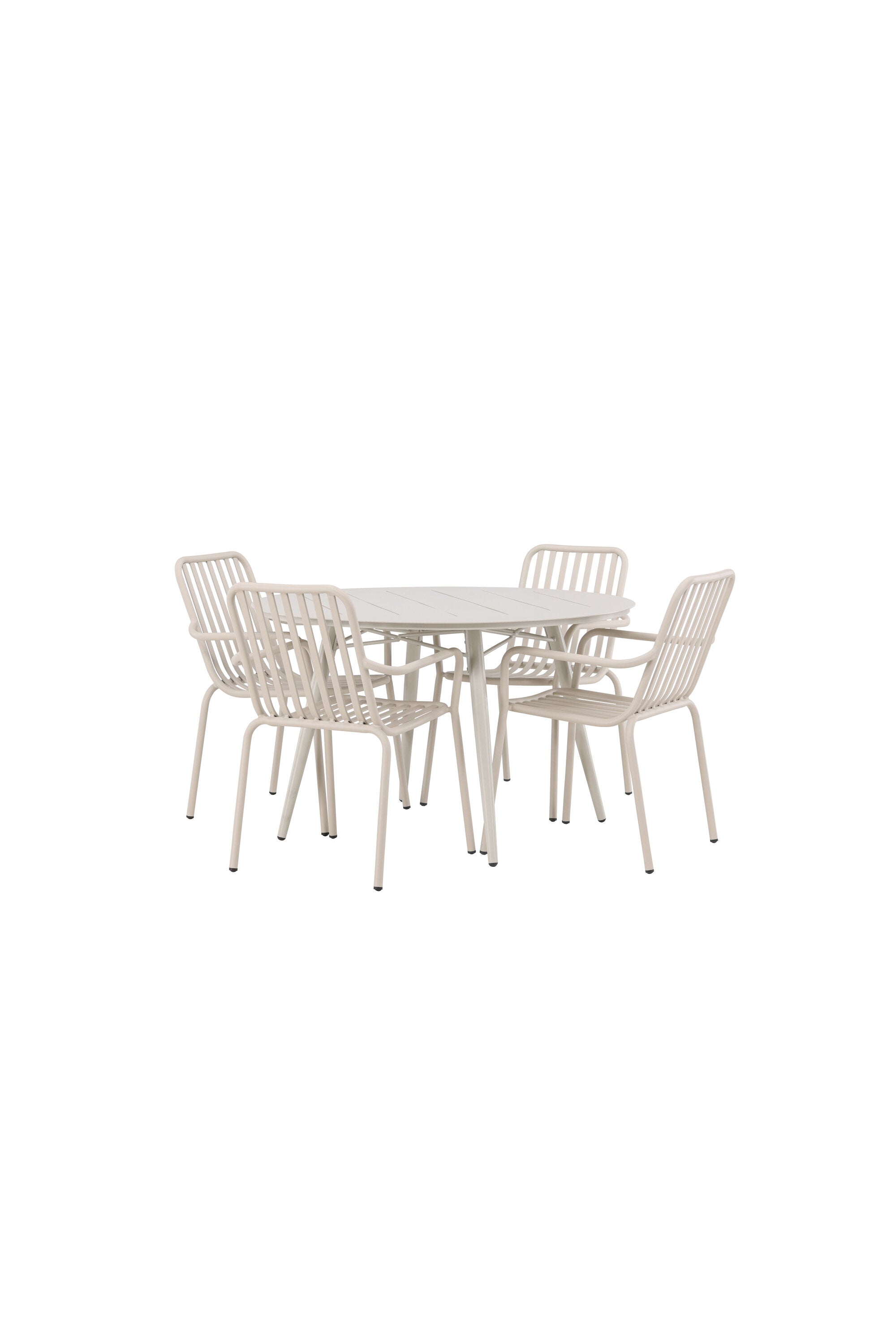 Lina Outdoor-Tischset + Peking ⌀120cm/4St. in Beige präsentiert im Onlineshop von KAQTU Design AG. Gartentischset ist von Venture Home