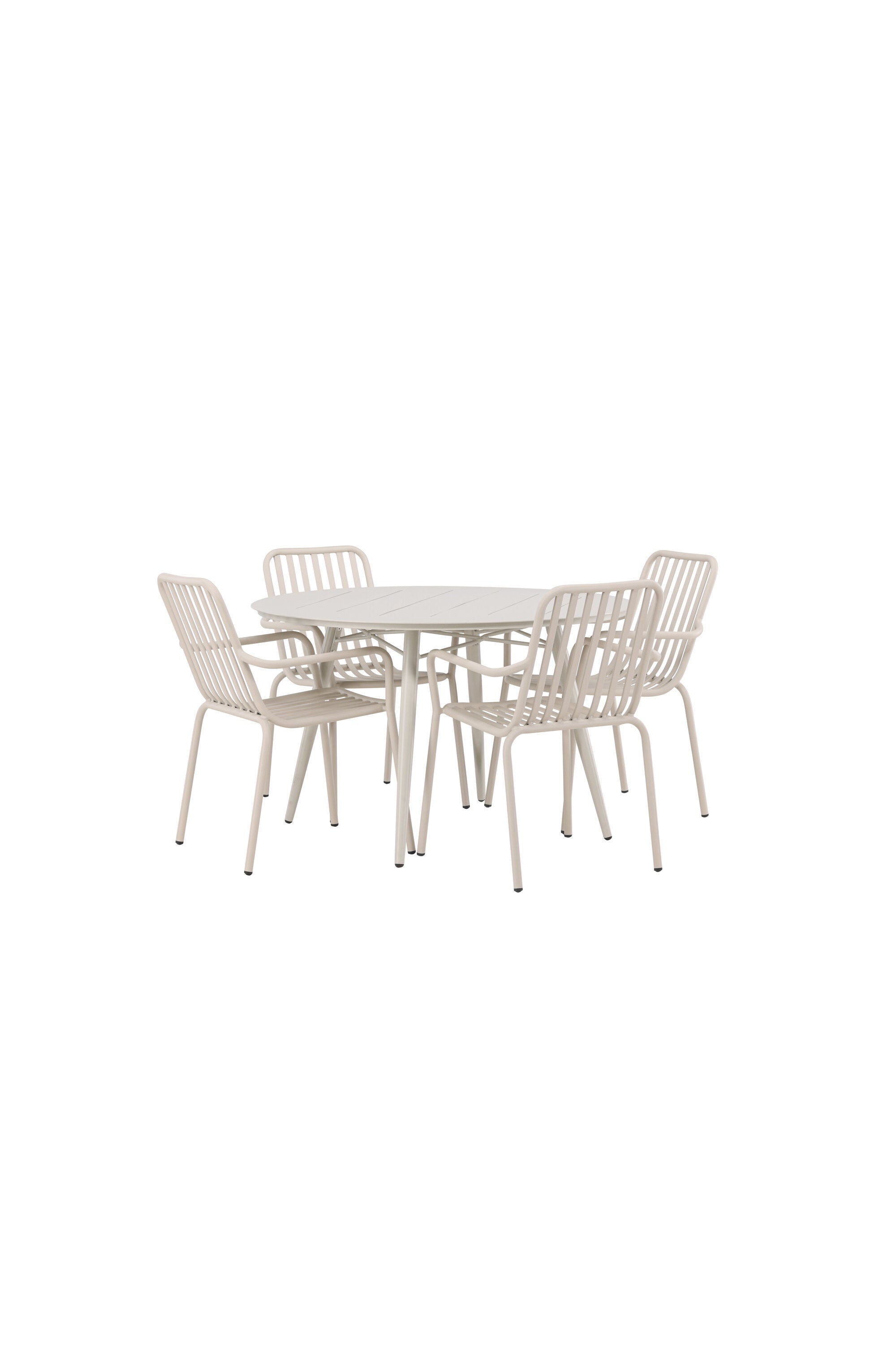 Lina Outdoor-Tischset + Peking ⌀120cm/4St. in Beige präsentiert im Onlineshop von KAQTU Design AG. Gartentischset ist von Venture Home