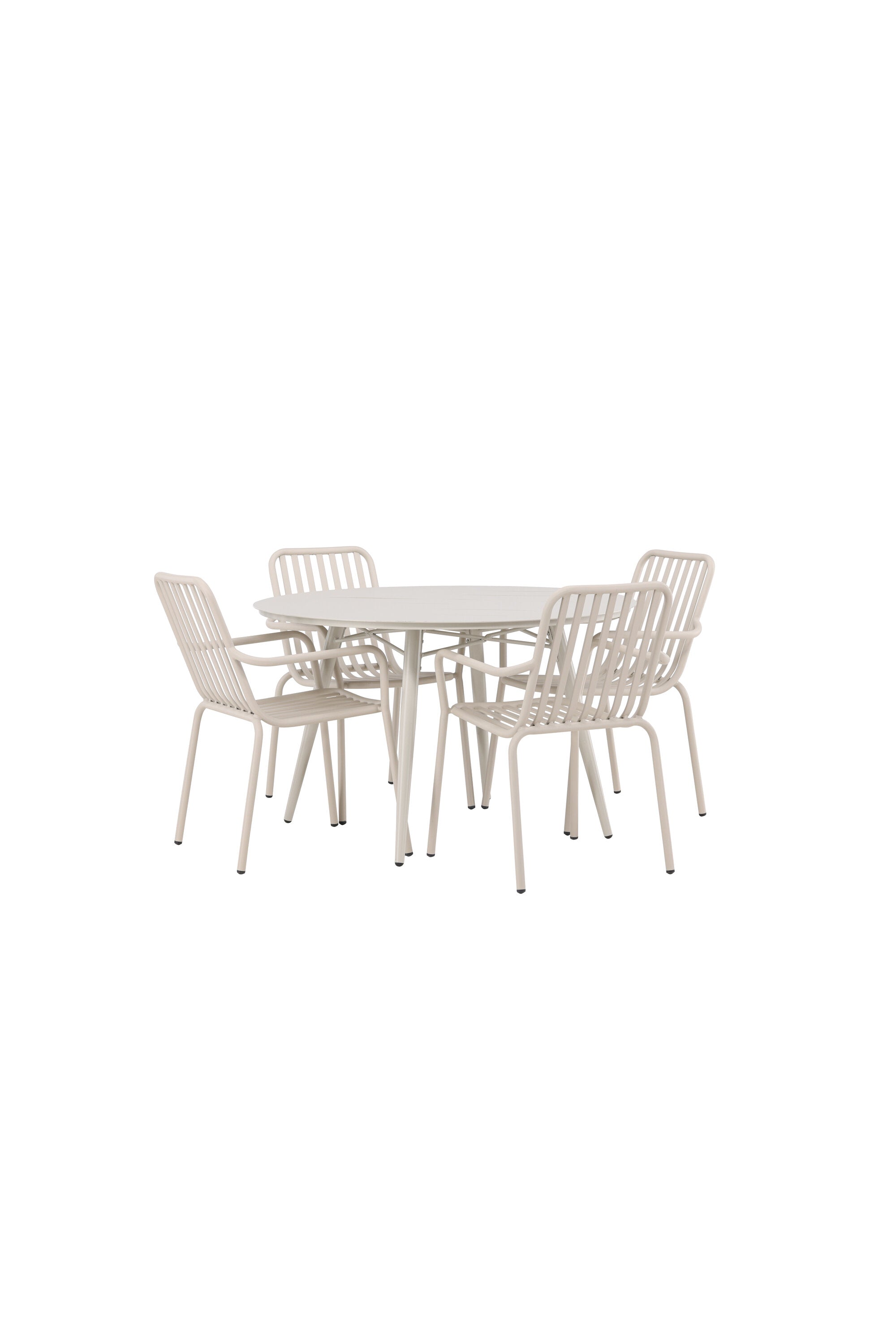 Lina Outdoor-Tischset + Peking ⌀120cm/4St. in Beige präsentiert im Onlineshop von KAQTU Design AG. Gartentischset ist von Venture Home