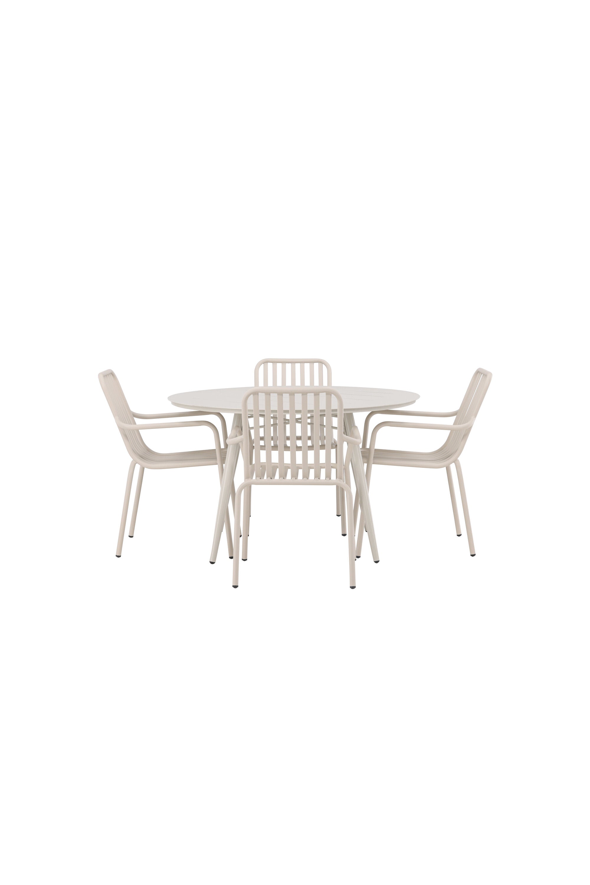 Lina Outdoor-Tischset + Peking ⌀120cm/4St. in Beige präsentiert im Onlineshop von KAQTU Design AG. Gartentischset ist von Venture Home
