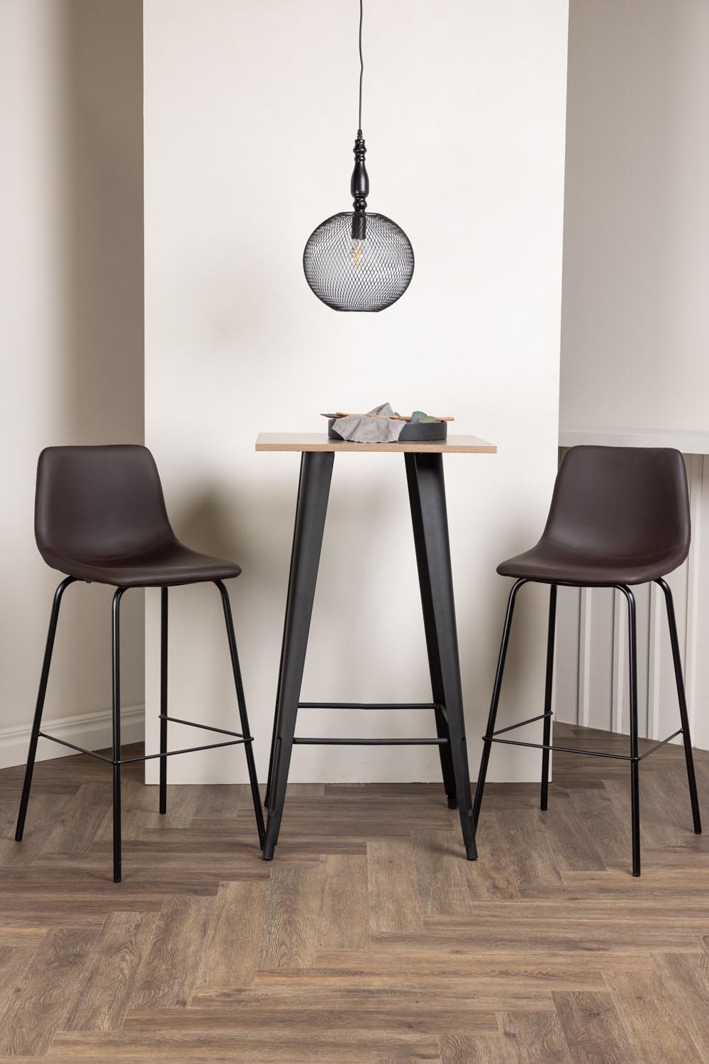 Barset Tempe + Alexi 60cm/2St. in Schwarz Braun präsentiert im Onlineshop von KAQTU Design AG. Bartischset ist von Venture Home