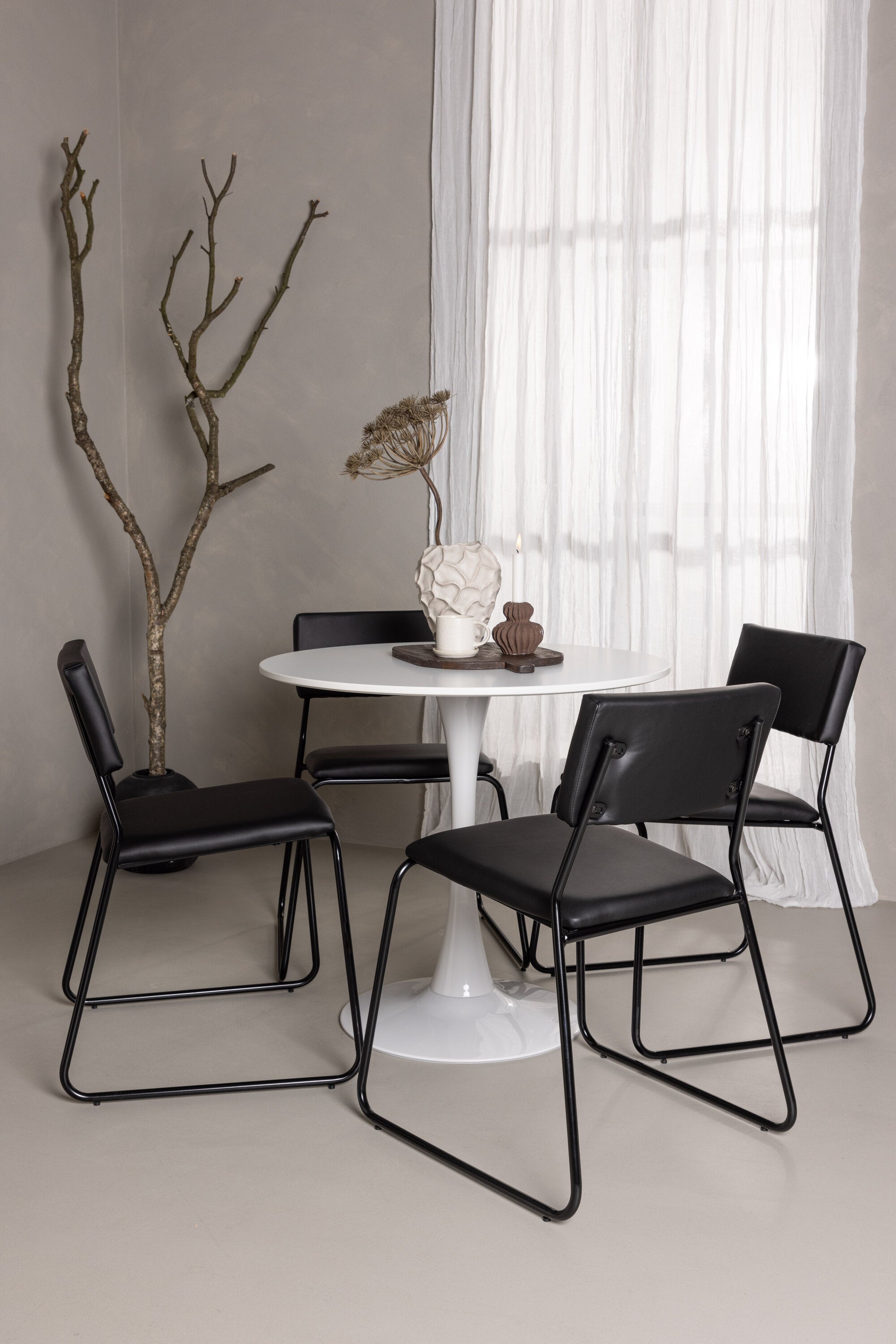 Hamden Esszimmerset + Kenth ⌀80cm/4St. in Schwarz präsentiert im Onlineshop von KAQTU Design AG. Esszimmerset ist von Venture Home