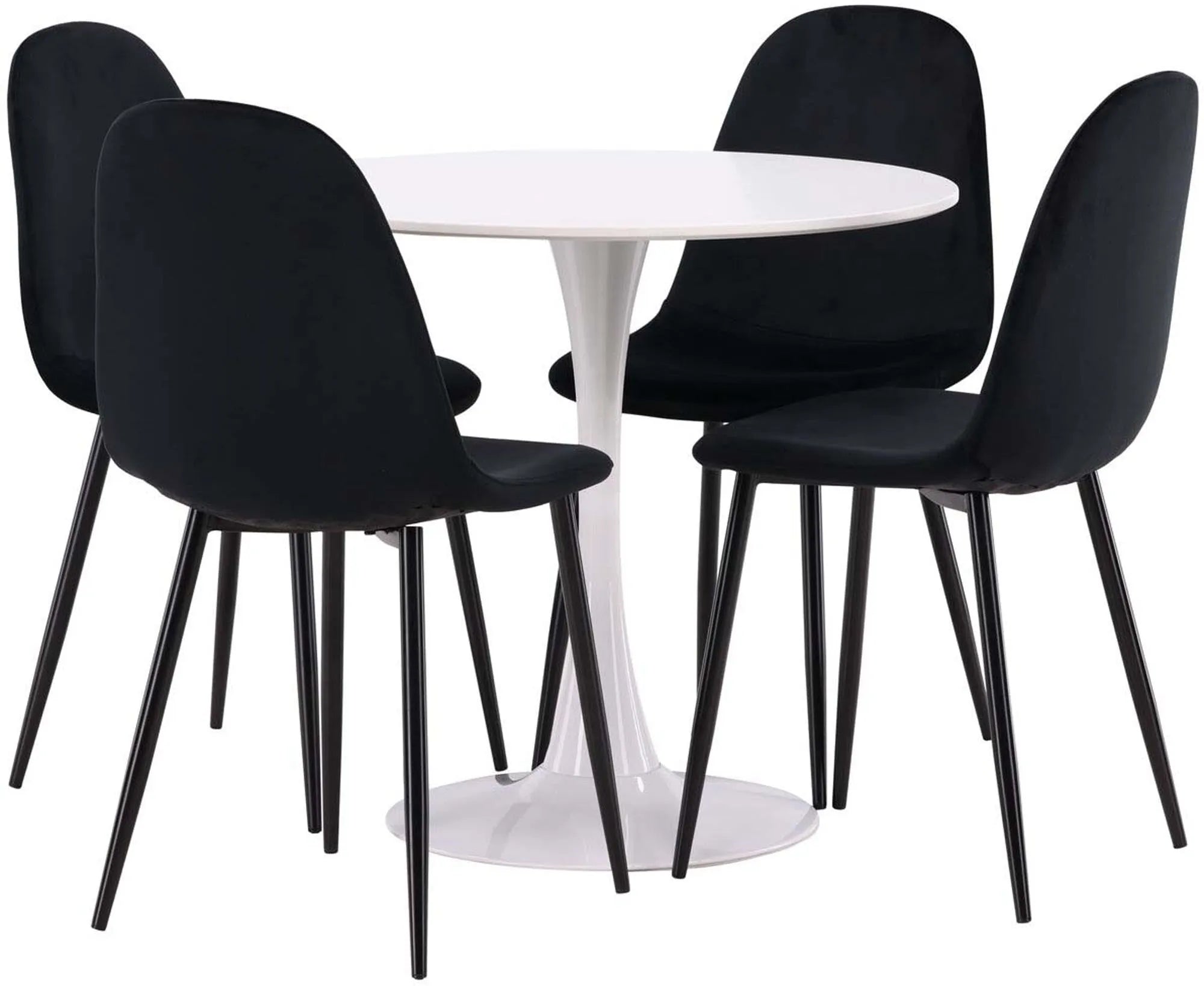 Stilvolles Hamden Esszimmerset mit Polar Tisch, 80cm, 4 Stühle.