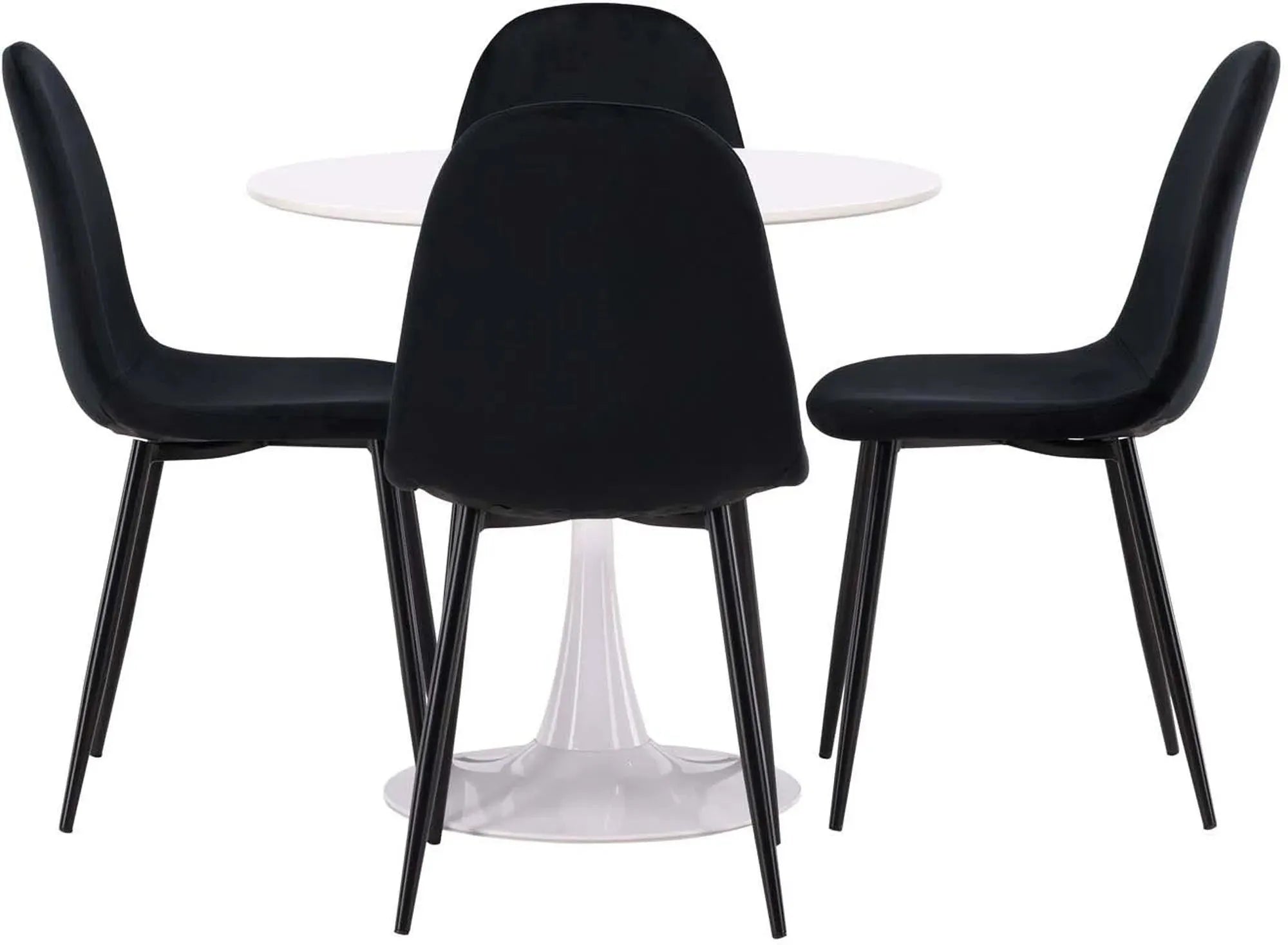 Modernes Hamden Esszimmerset mit Polar Tisch, 80cm, 4 Stühle.