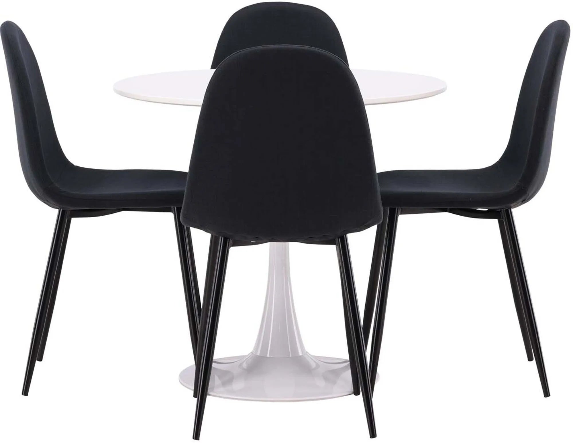 Elegantes Hamden Esszimmerset mit rundem Polar Tisch, 80cm, 4 Stühle.