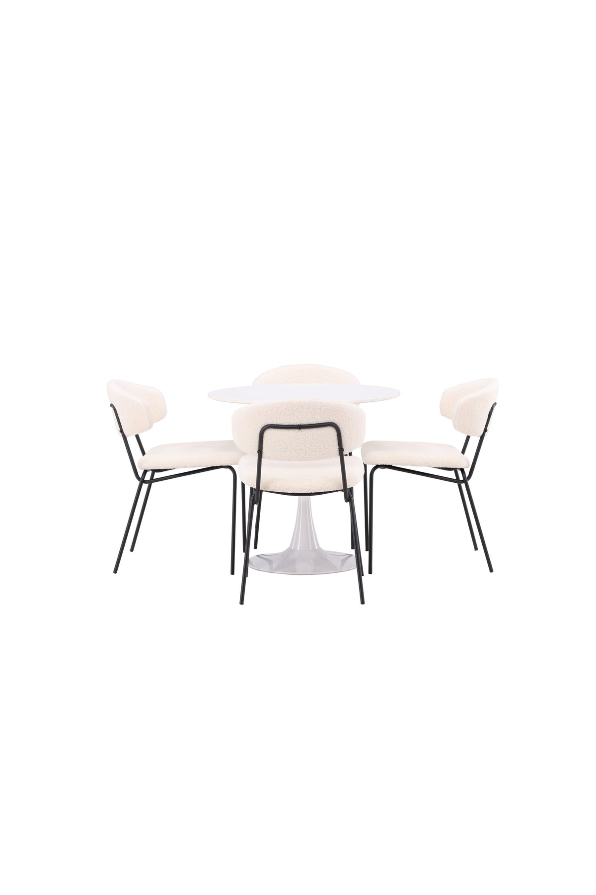 Hamden Esszimmerset + Chico ⌀80cm/4St. in Weiss präsentiert im Onlineshop von KAQTU Design AG. Esszimmerset ist von Venture Home