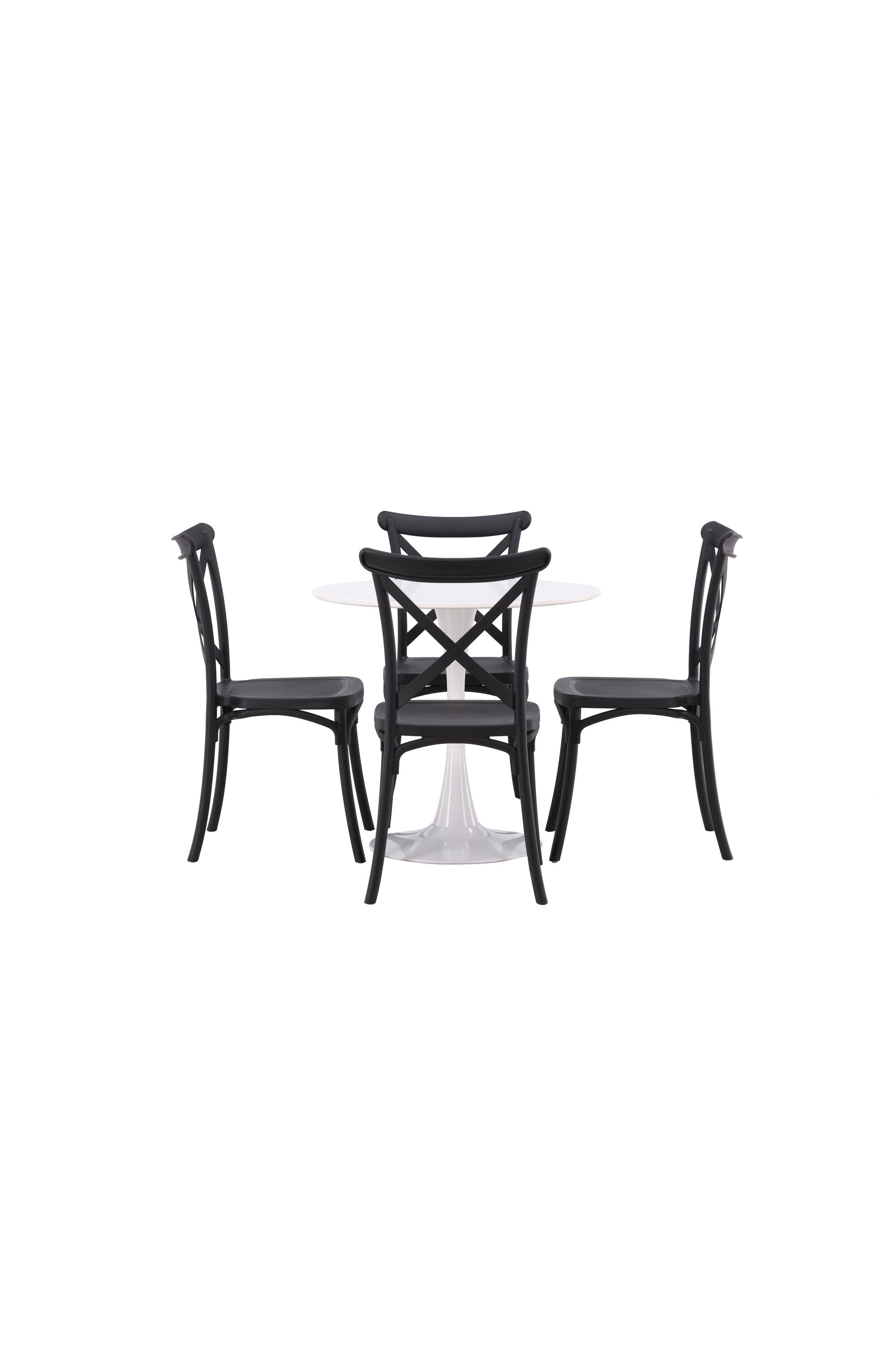 Hamden Esszimmerset + Crosett ⌀80cm/4St. in Schwarz präsentiert im Onlineshop von KAQTU Design AG. Esszimmerset ist von Venture Home