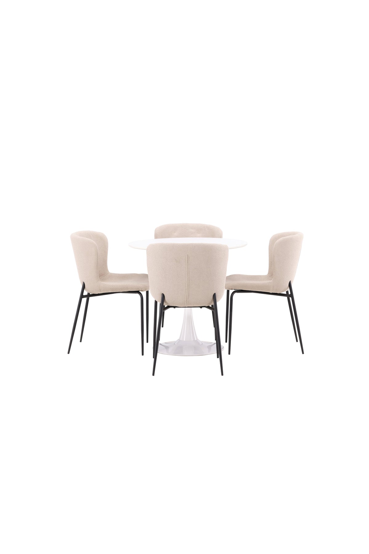 Hamden Esszimmerset + Modesto ⌀80cm/4St. in Beige, Schwarz präsentiert im Onlineshop von KAQTU Design AG. Esszimmerset ist von Venture Home
