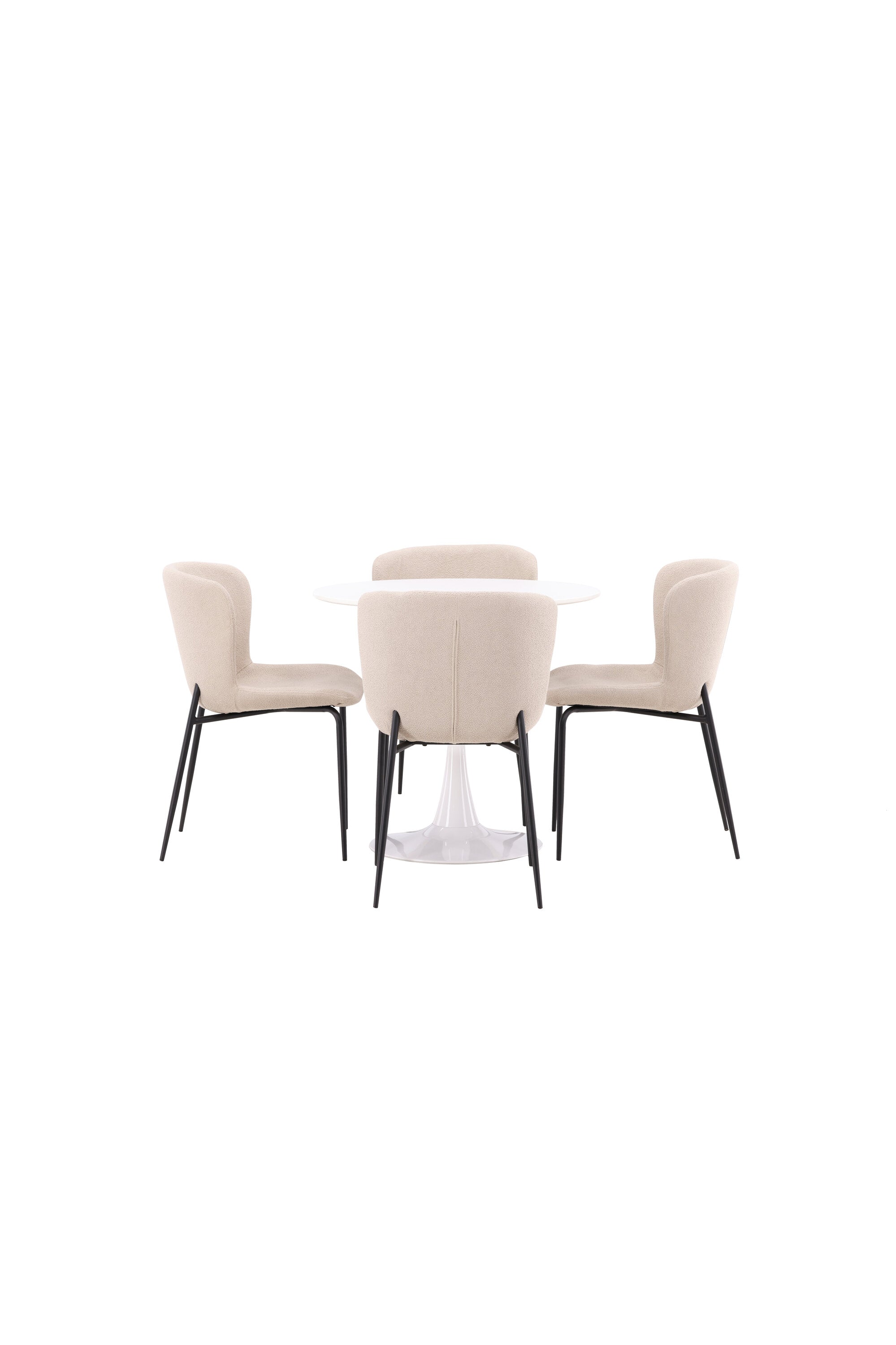 Hamden Esszimmerset + Modesto ⌀80cm/4St. in Beige, Schwarz präsentiert im Onlineshop von KAQTU Design AG. Esszimmerset ist von Venture Home