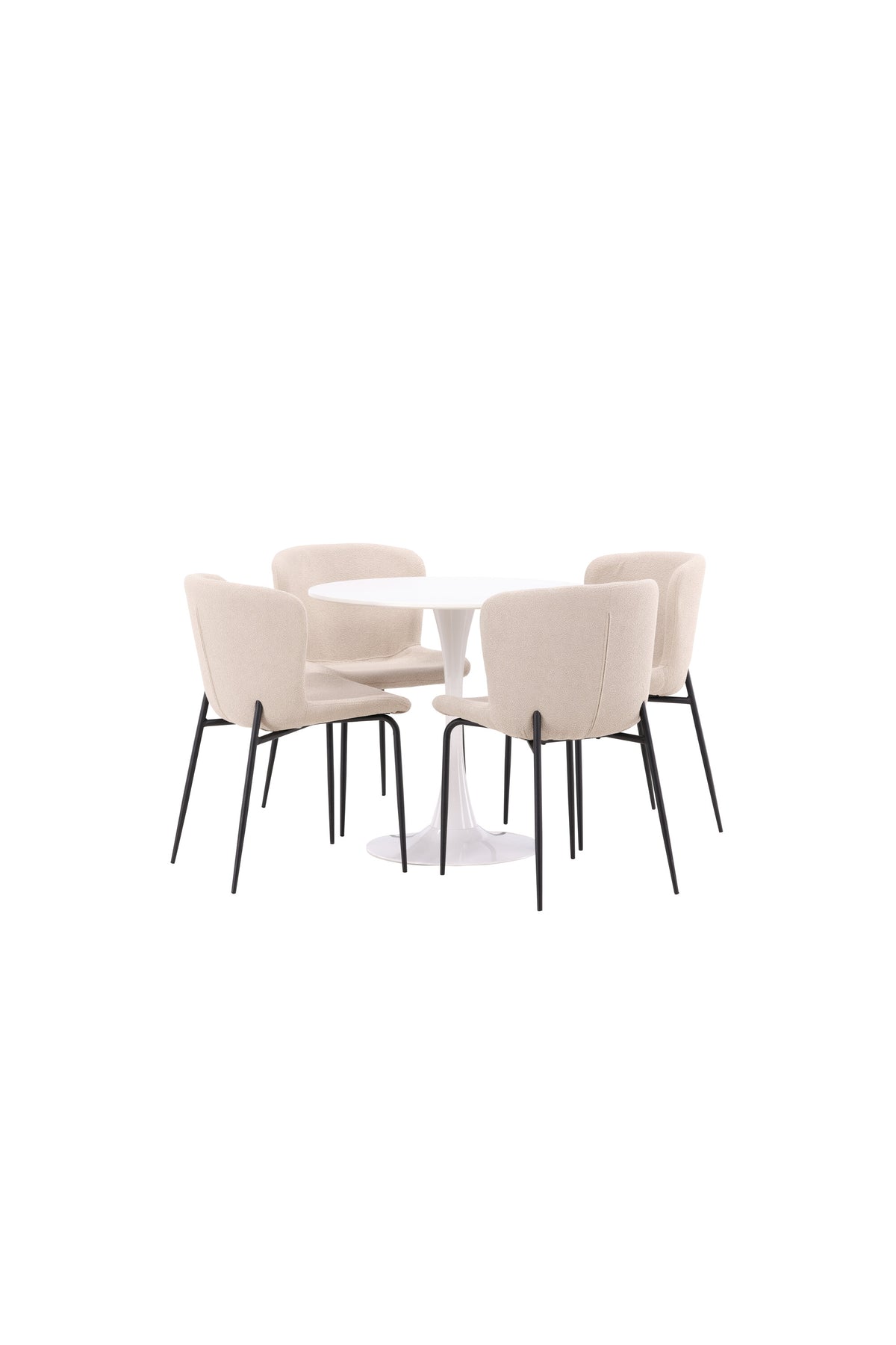 Hamden Esszimmerset + Modesto ⌀80cm/4St. in Beige, Schwarz präsentiert im Onlineshop von KAQTU Design AG. Esszimmerset ist von Venture Home