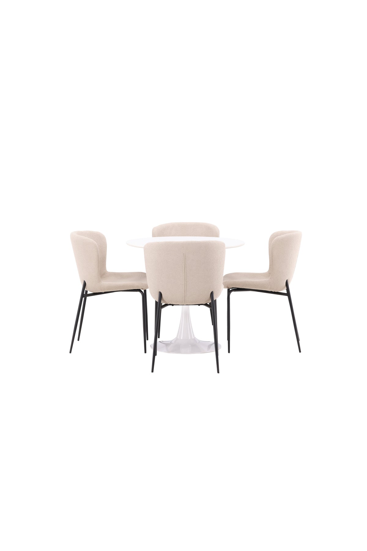 Hamden Esszimmerset + Modesto ⌀80cm/4St. in Beige, Schwarz präsentiert im Onlineshop von KAQTU Design AG. Esszimmerset ist von Venture Home