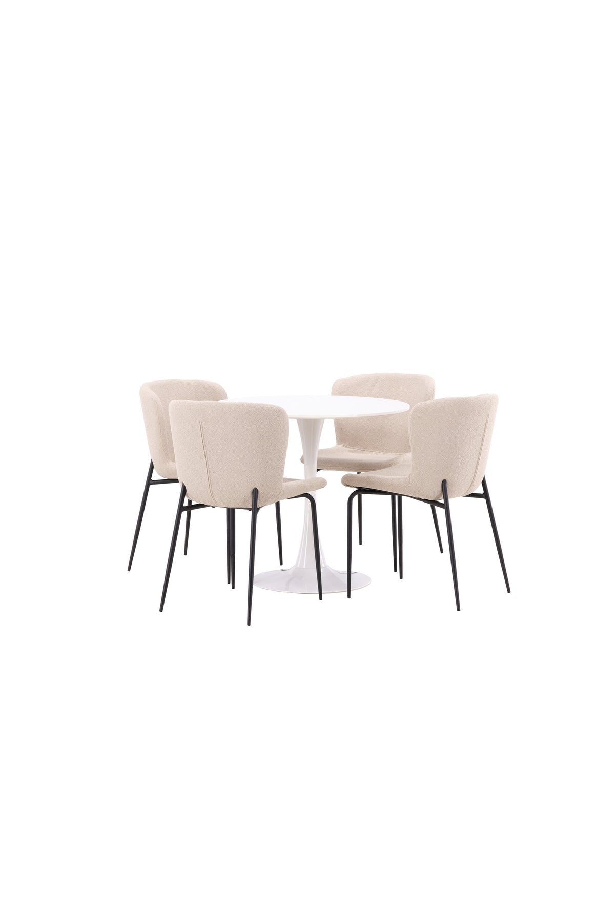 Hamden Esszimmerset + Modesto ⌀80cm/4St. in Beige, Schwarz präsentiert im Onlineshop von KAQTU Design AG. Esszimmerset ist von Venture Home