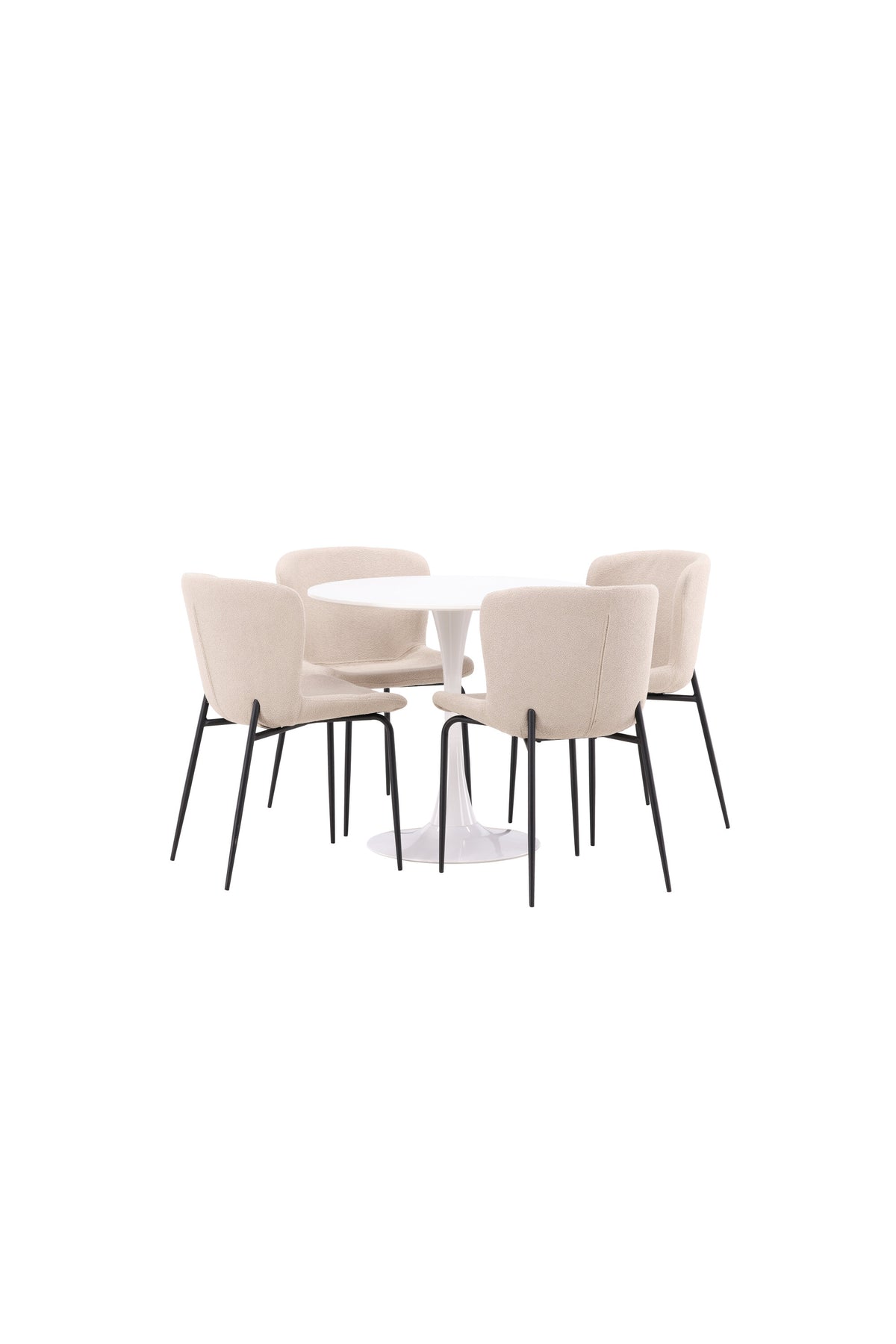 Hamden Esszimmerset + Modesto ⌀80cm/4St. in Beige, Schwarz präsentiert im Onlineshop von KAQTU Design AG. Esszimmerset ist von Venture Home