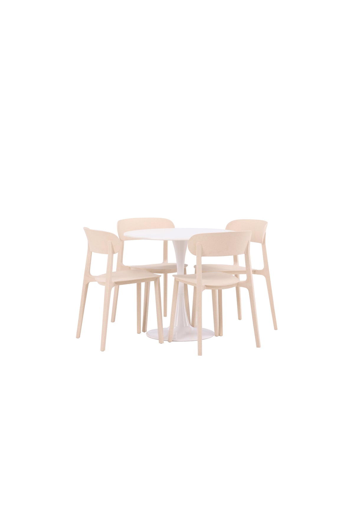 Hamden Esszimmerset + Åstol ⌀80cm/4St. in Beige präsentiert im Onlineshop von KAQTU Design AG. Esszimmerset ist von Venture Home