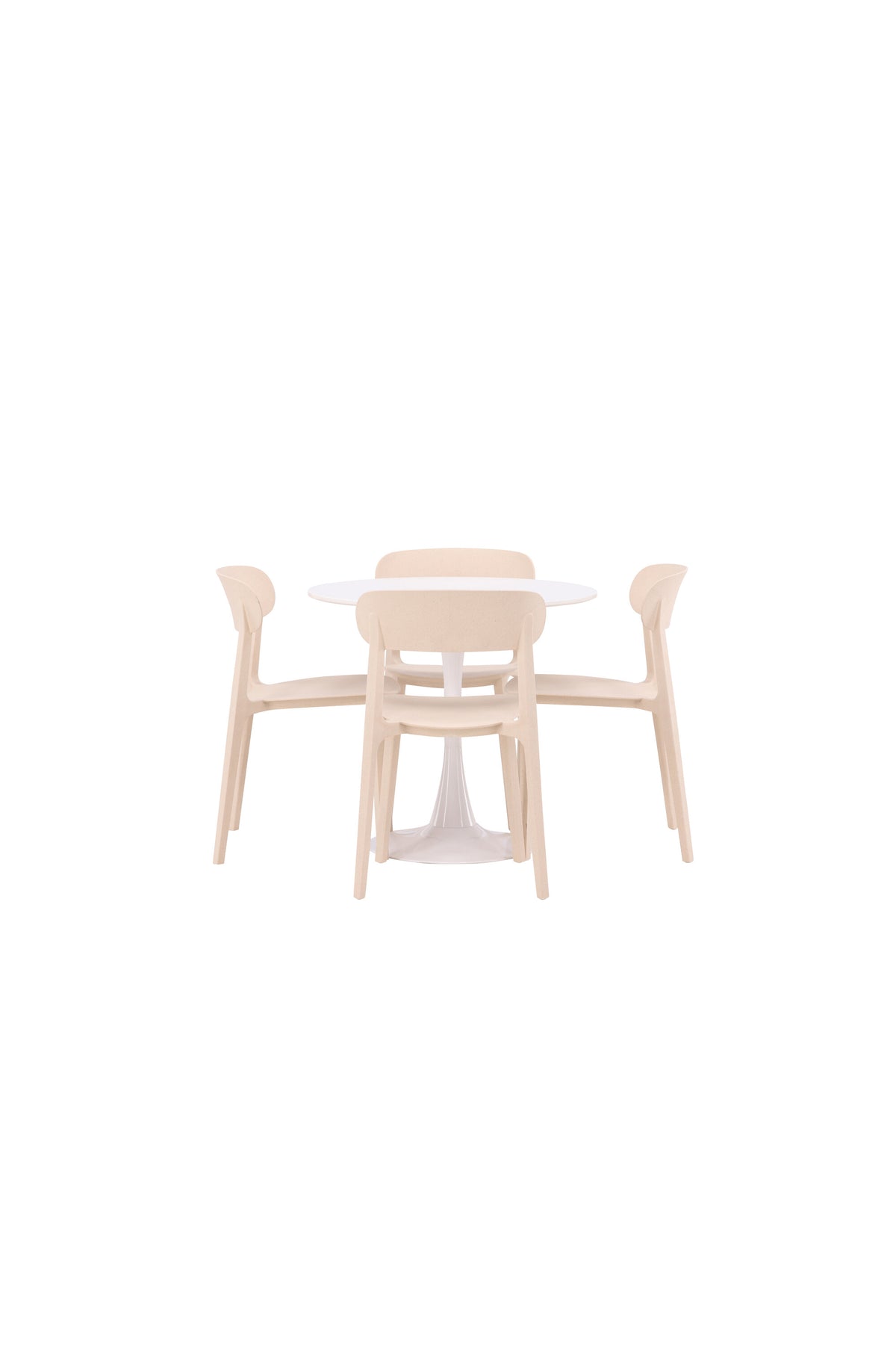 Hamden Esszimmerset + Åstol ⌀80cm/4St. in Beige präsentiert im Onlineshop von KAQTU Design AG. Esszimmerset ist von Venture Home