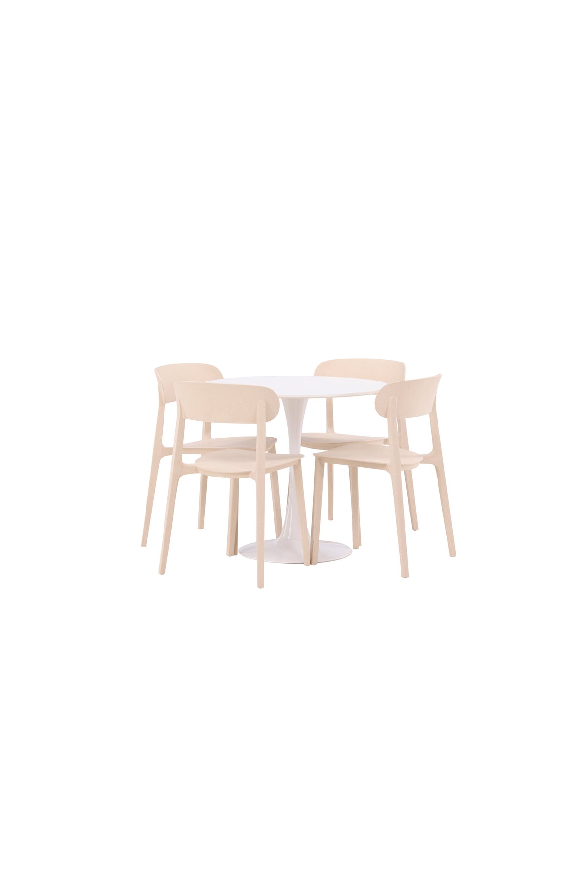 Hamden Esszimmerset + Åstol ⌀80cm/4St. in Beige präsentiert im Onlineshop von KAQTU Design AG. Esszimmerset ist von Venture Home