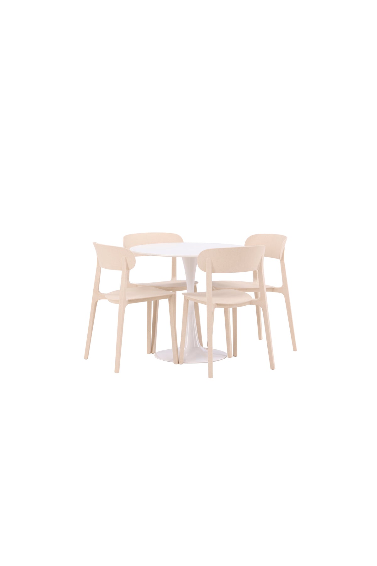 Hamden Esszimmerset + Åstol ⌀80cm/4St. in Beige präsentiert im Onlineshop von KAQTU Design AG. Esszimmerset ist von Venture Home